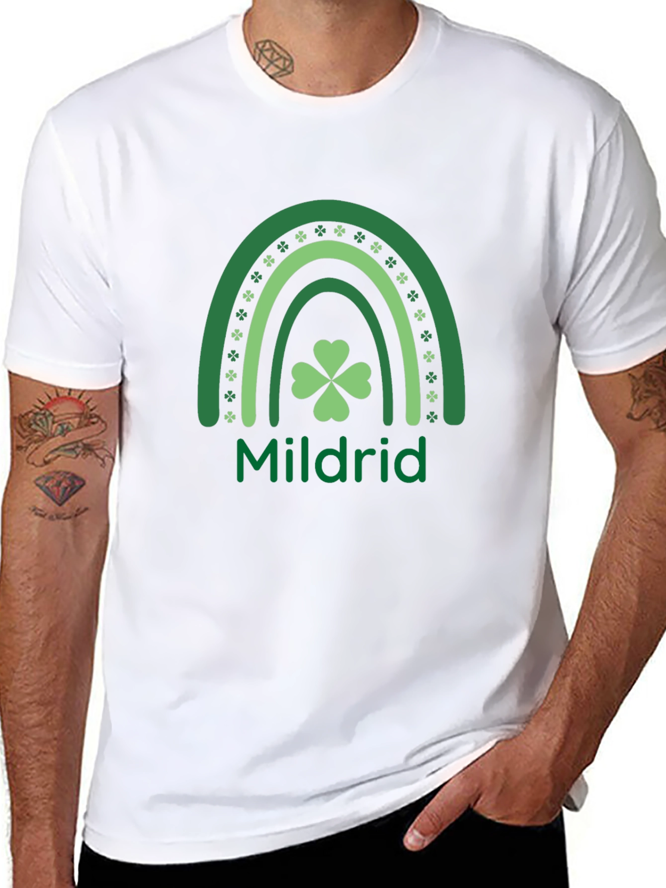 Mildrid St. Patricks Day Rainbow Shamrock T-Shirt