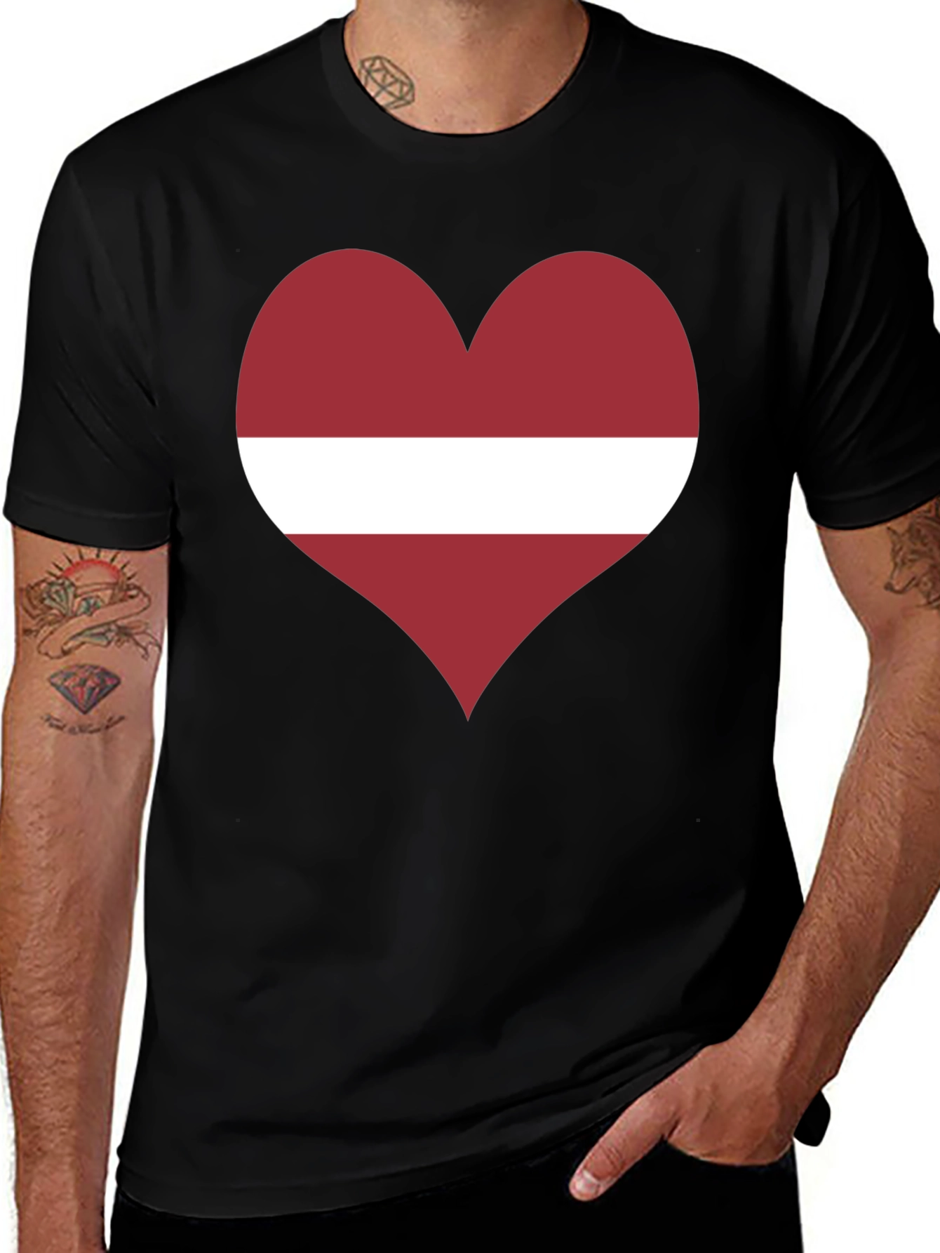 Latvia Flag Heart T-Shirt - Show Your Love!