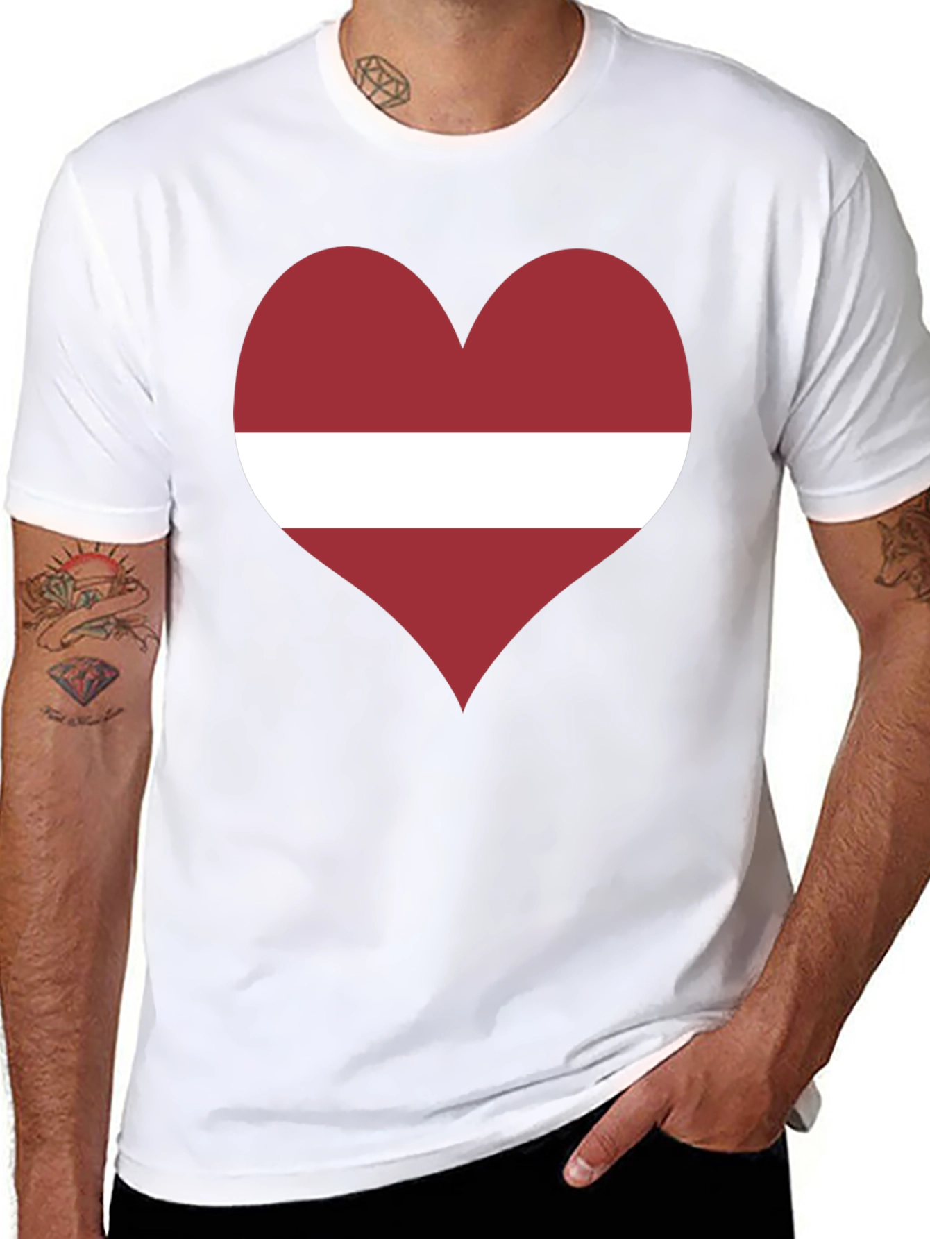 Latvia Flag Heart T-Shirt - Show Your Love!