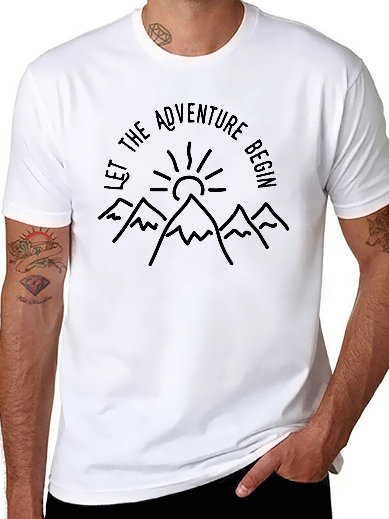 Adventure Begins Graphic Tee - Black