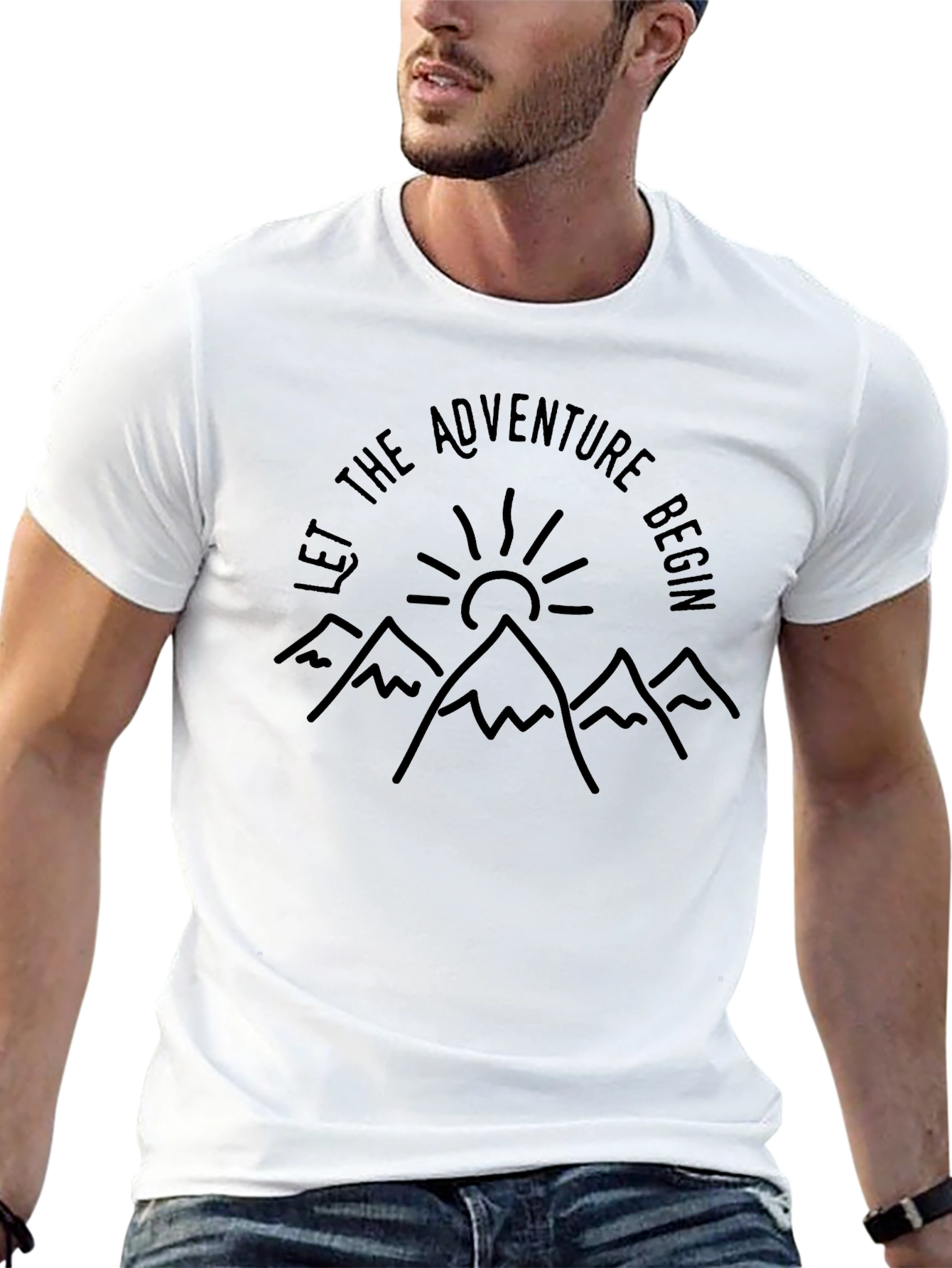 Adventure Begins Graphic Tee - Black