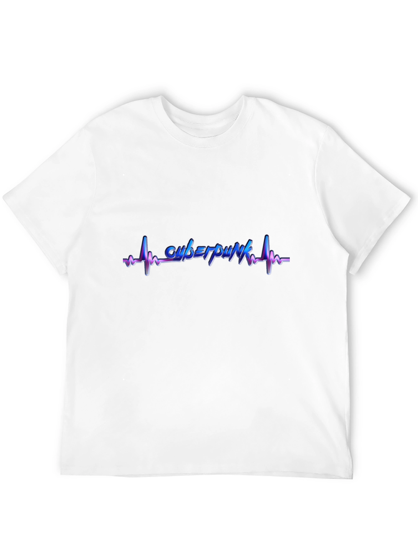 Cyberpunk Heartbeat Graphic Tee - Black Cotton Blend