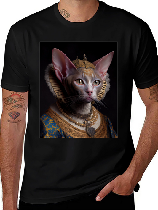 Regal Feline T-Shirt - Sphynx Cat Renaissance Portrait