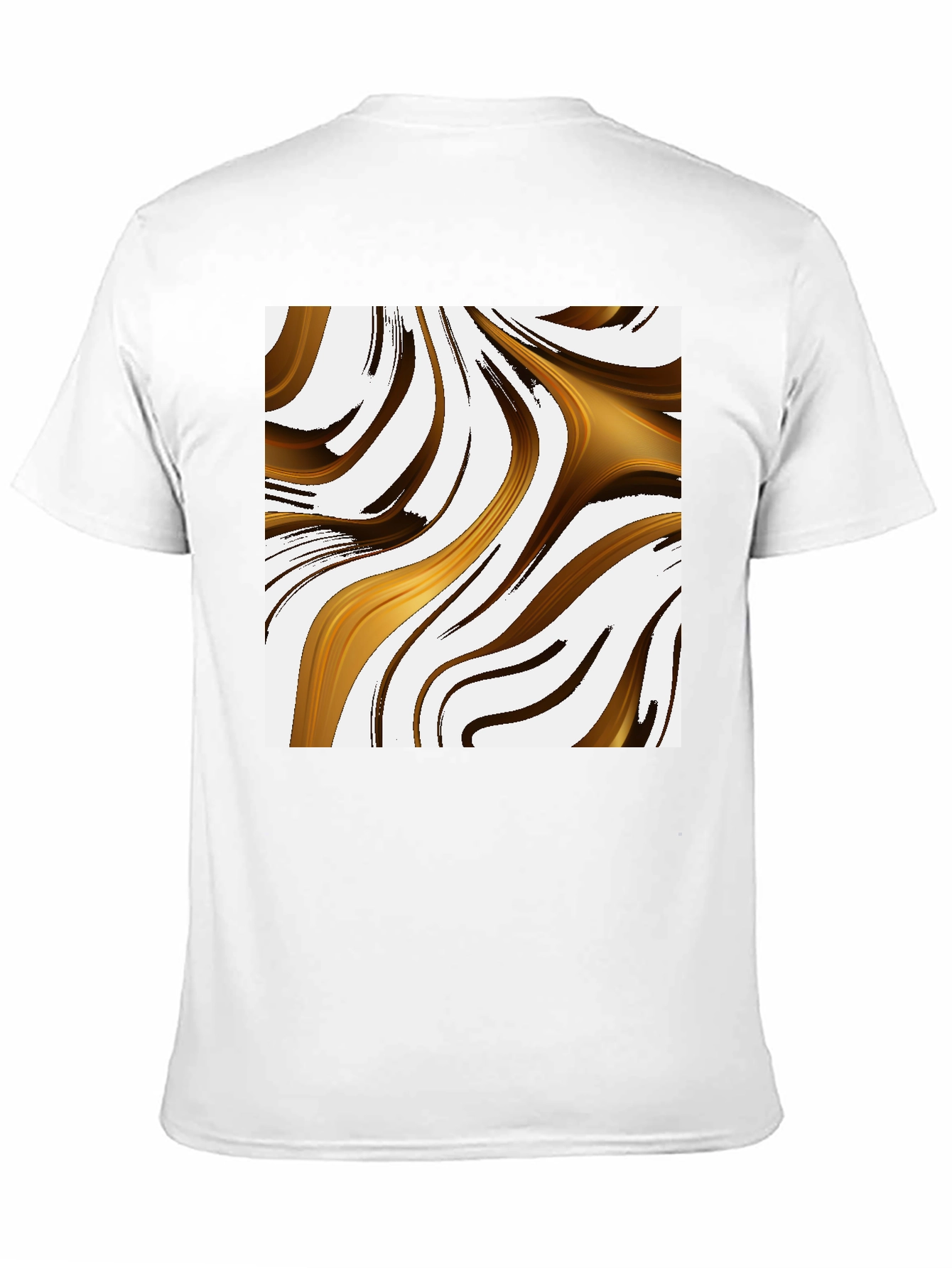 Abstract Gold Swirl Black T-Shirt