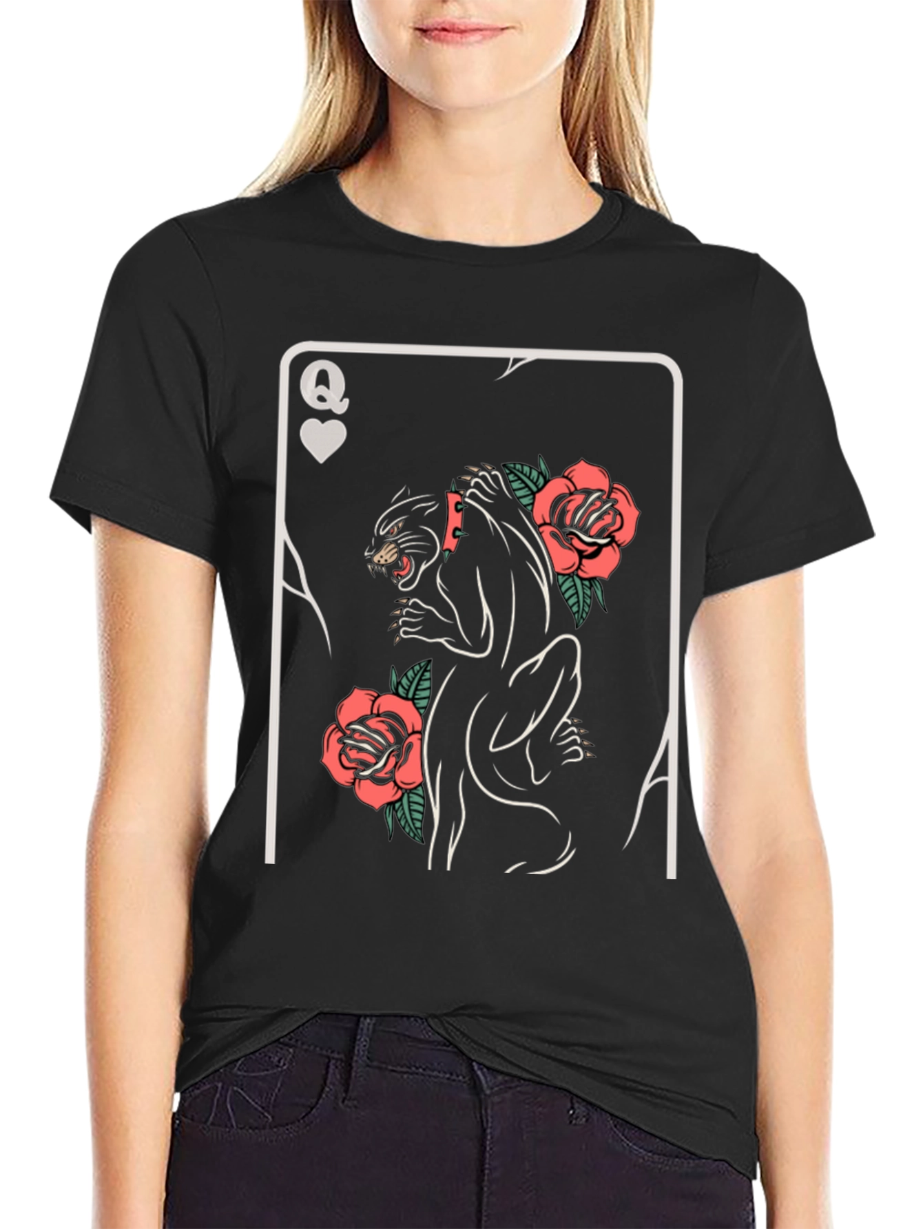 Queen of Hearts Panther T-Shirt
