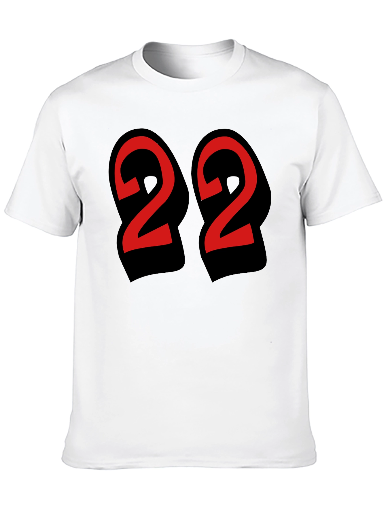 Bold Number 22 Graphic Tee - Black Cotton Blend