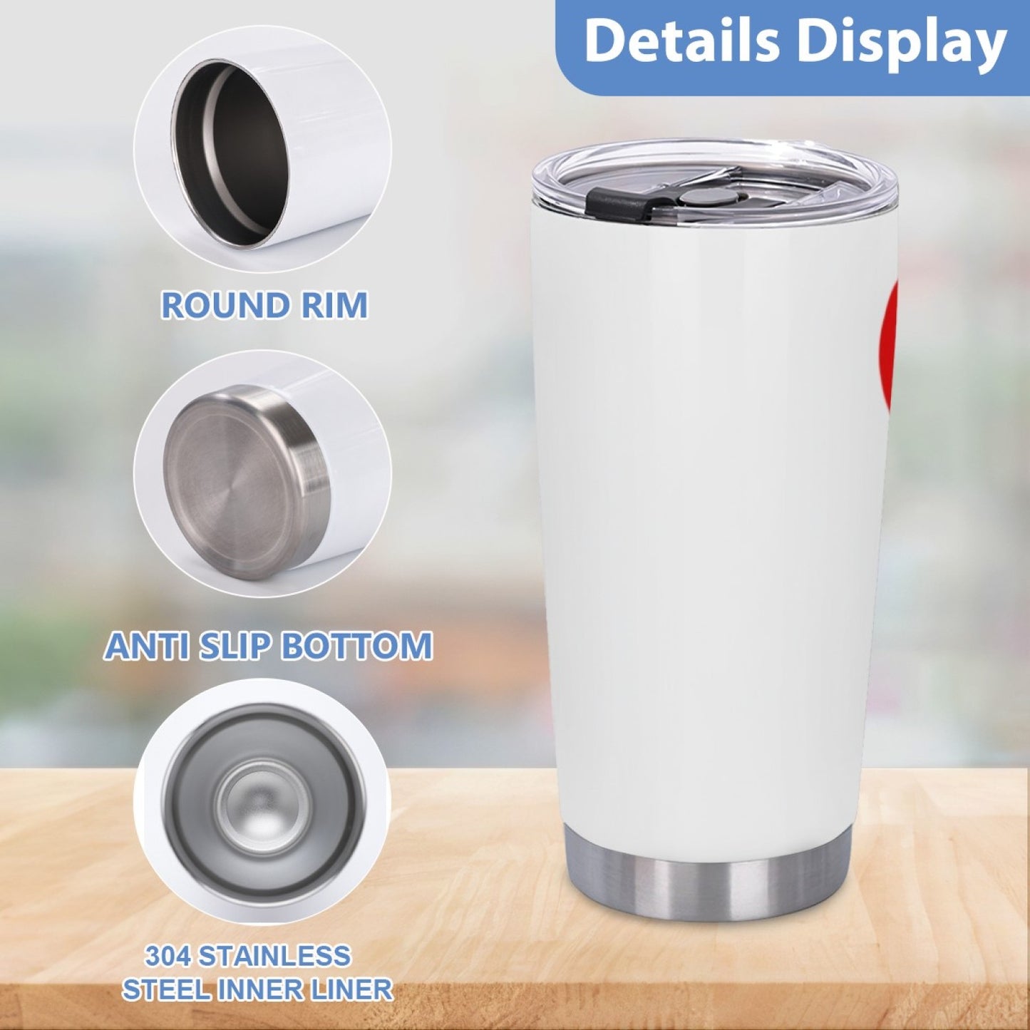 Insulated Graphic Coffee Tumbler - Stainless Steel Leak-Proof Travel Cup