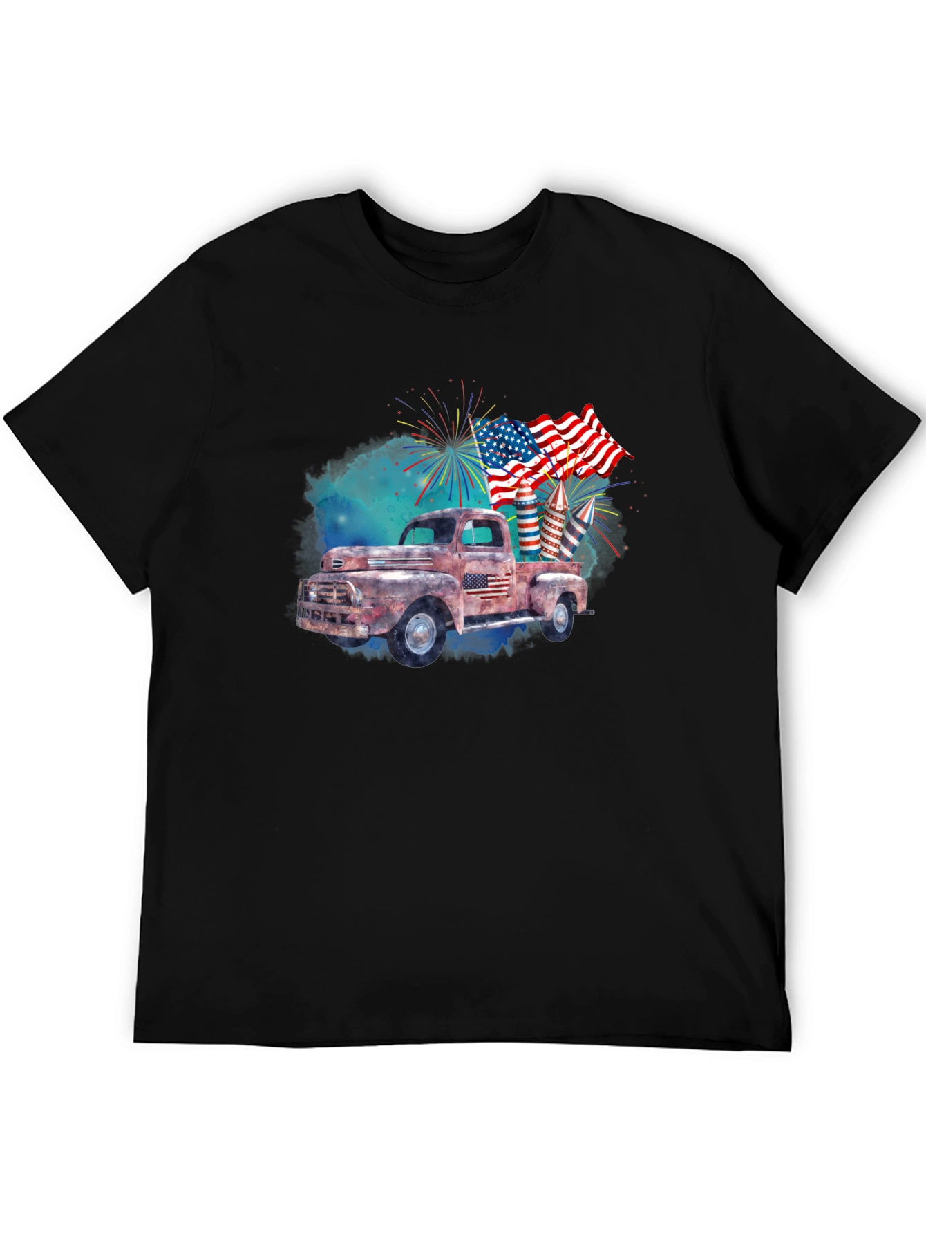 Rustic American Flag Truck T-Shirt