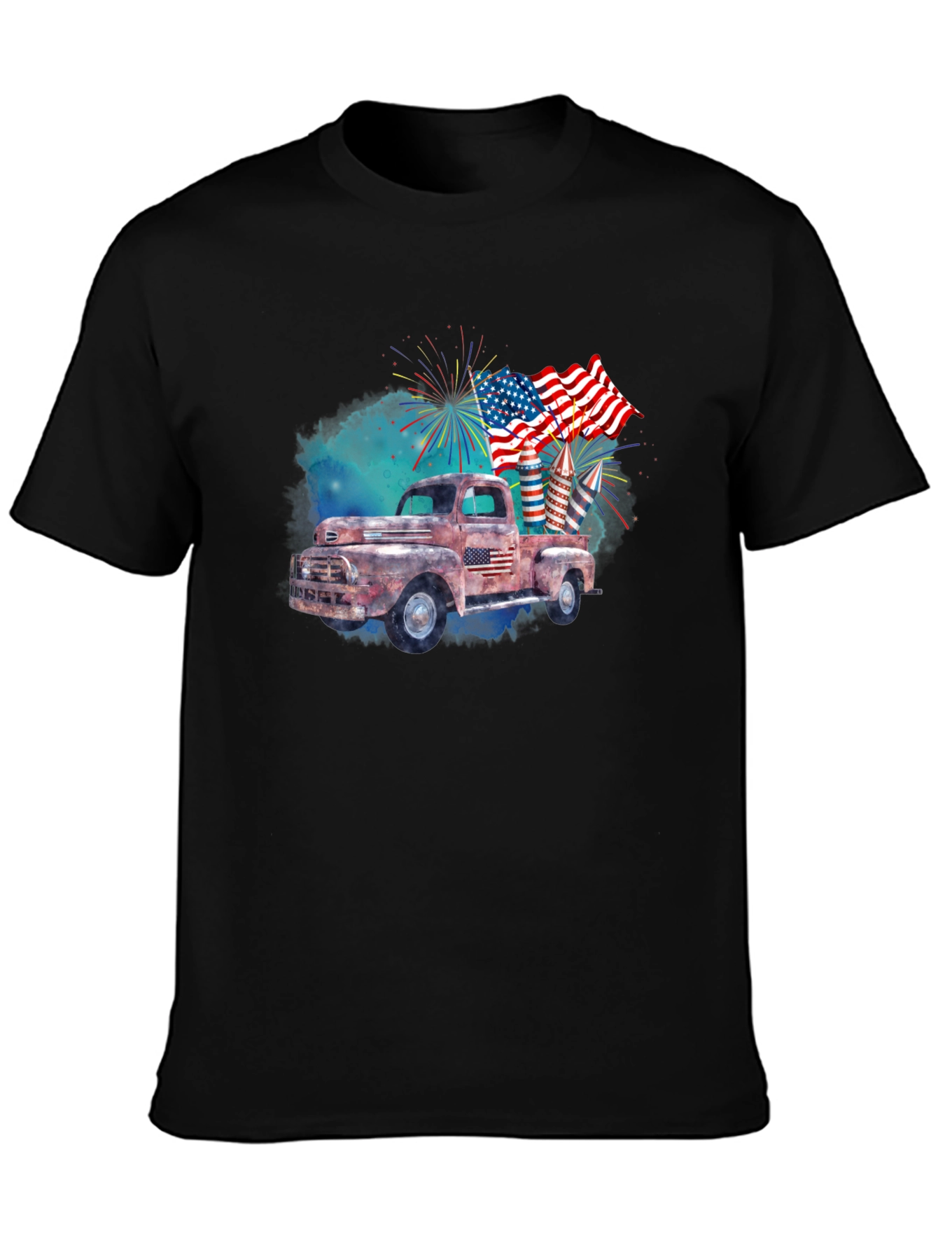 Rustic American Flag Truck T-Shirt