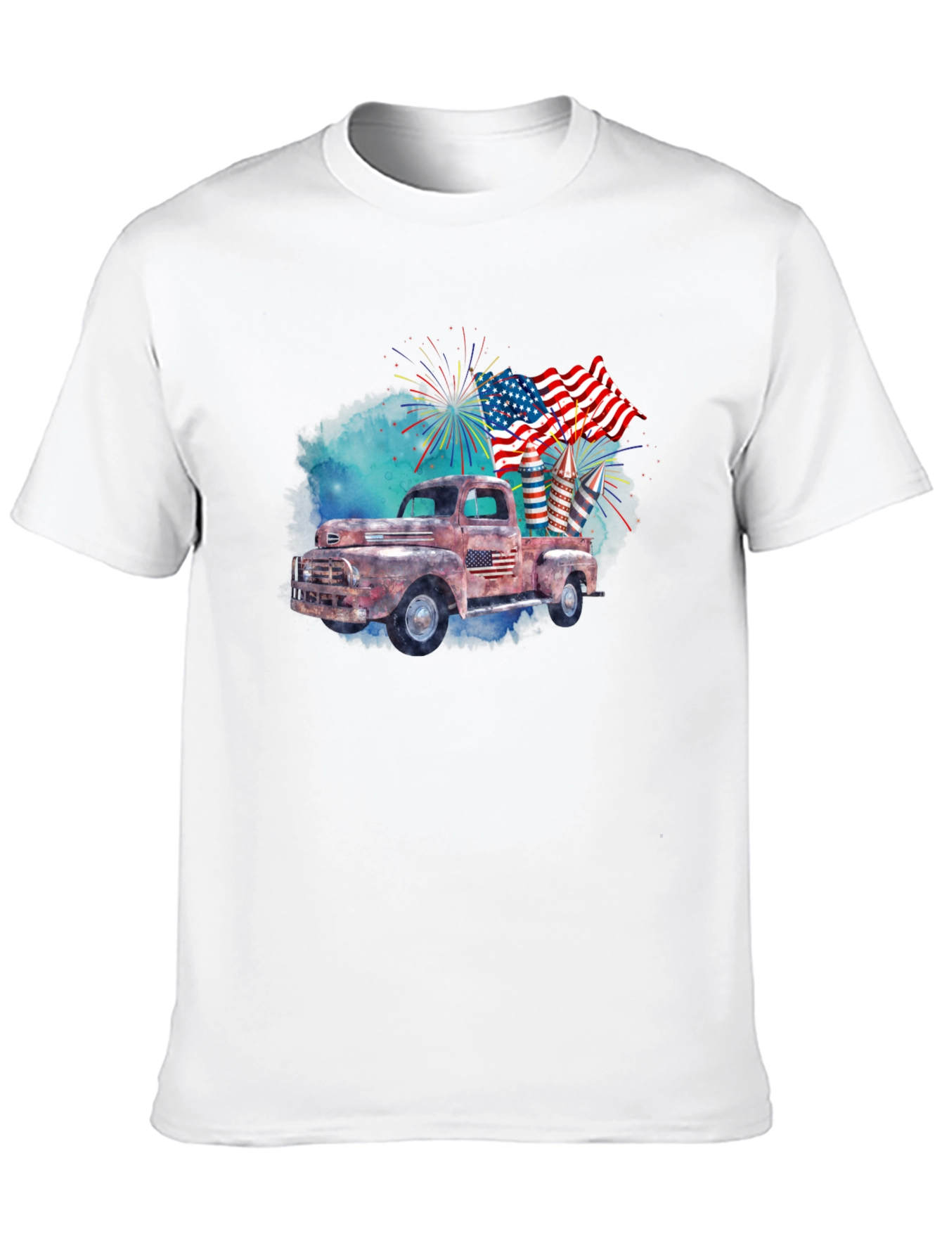 Rustic American Flag Truck T-Shirt