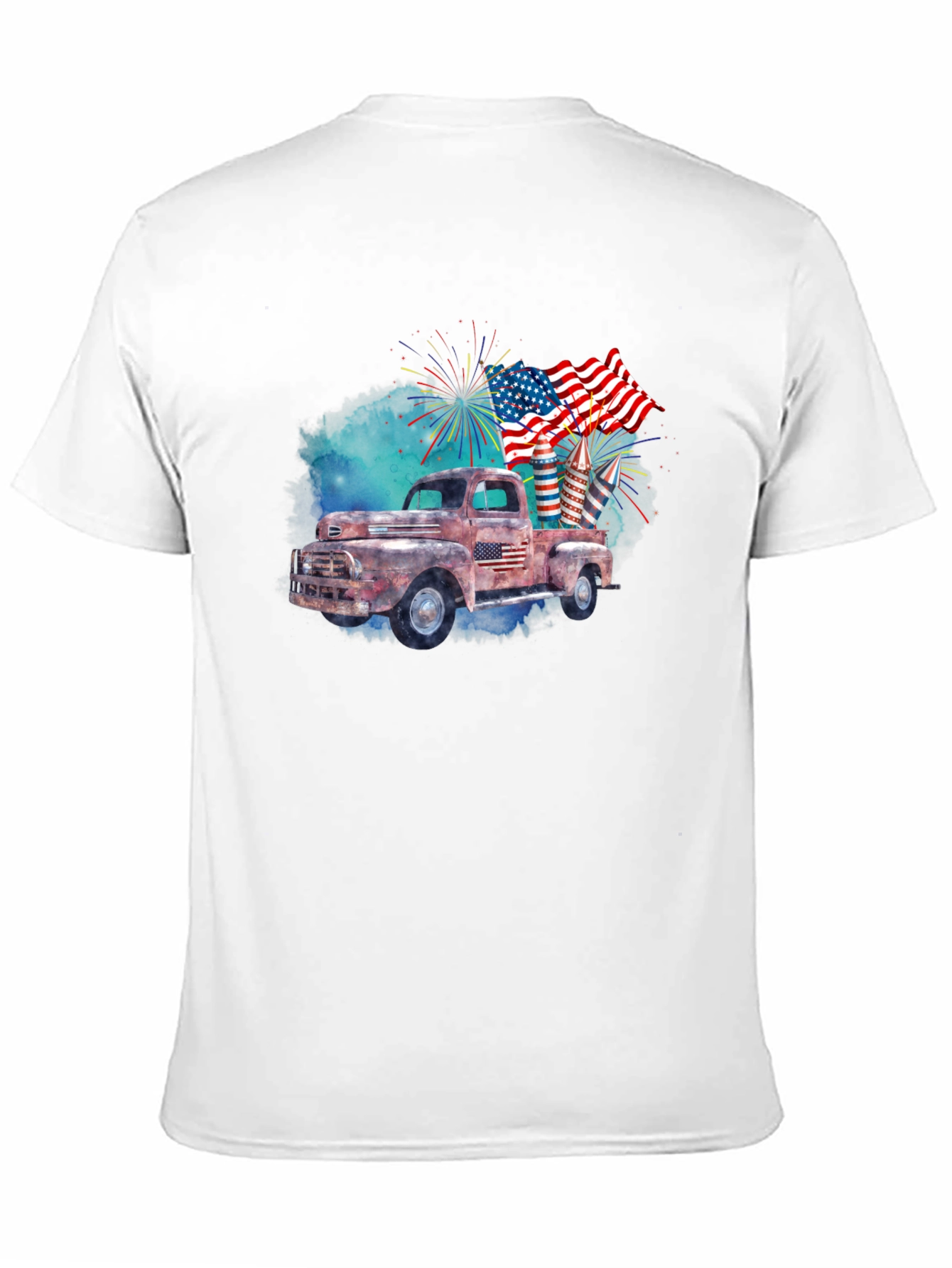 Rustic American Flag Truck T-Shirt