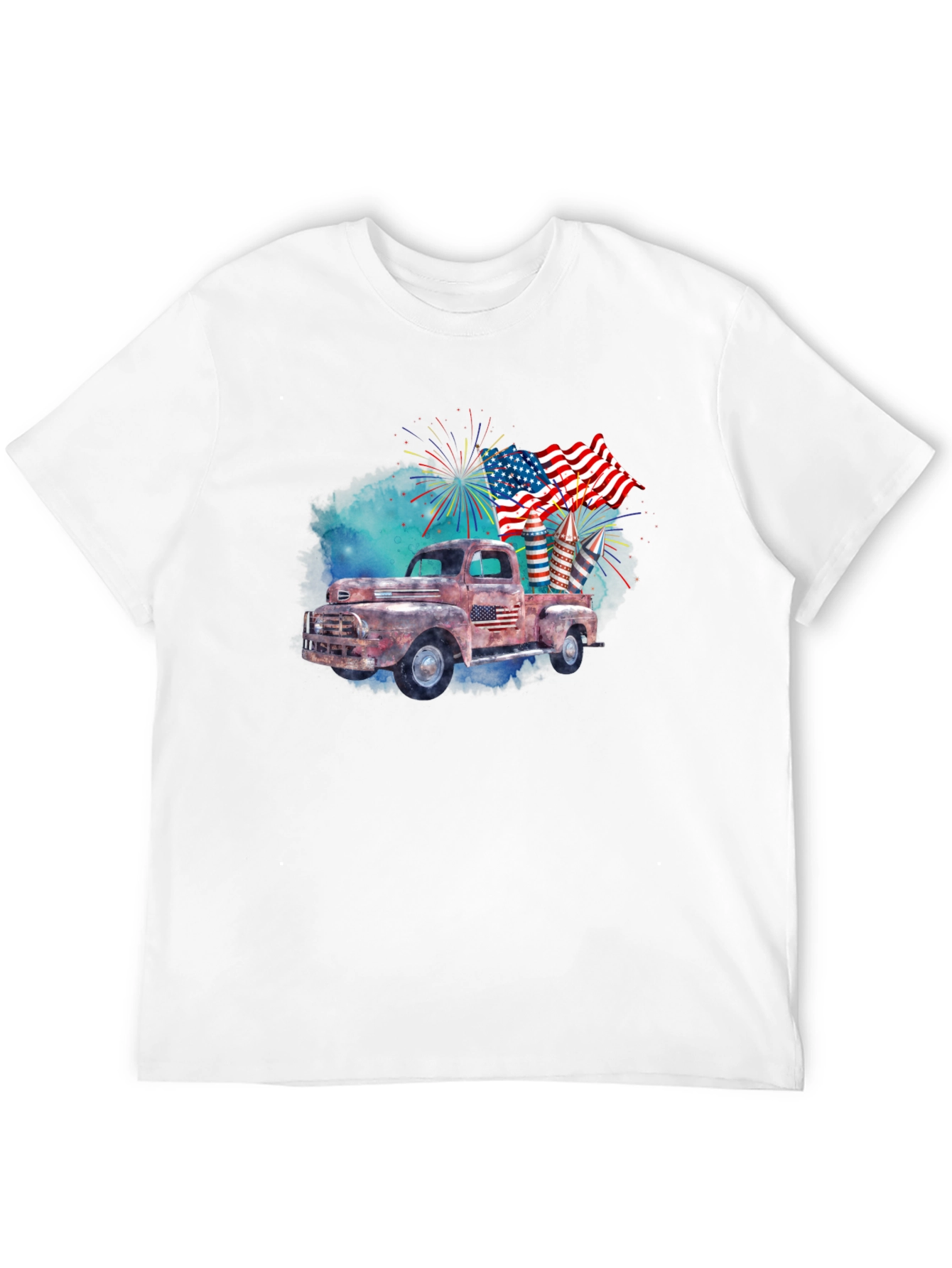 Rustic American Flag Truck T-Shirt