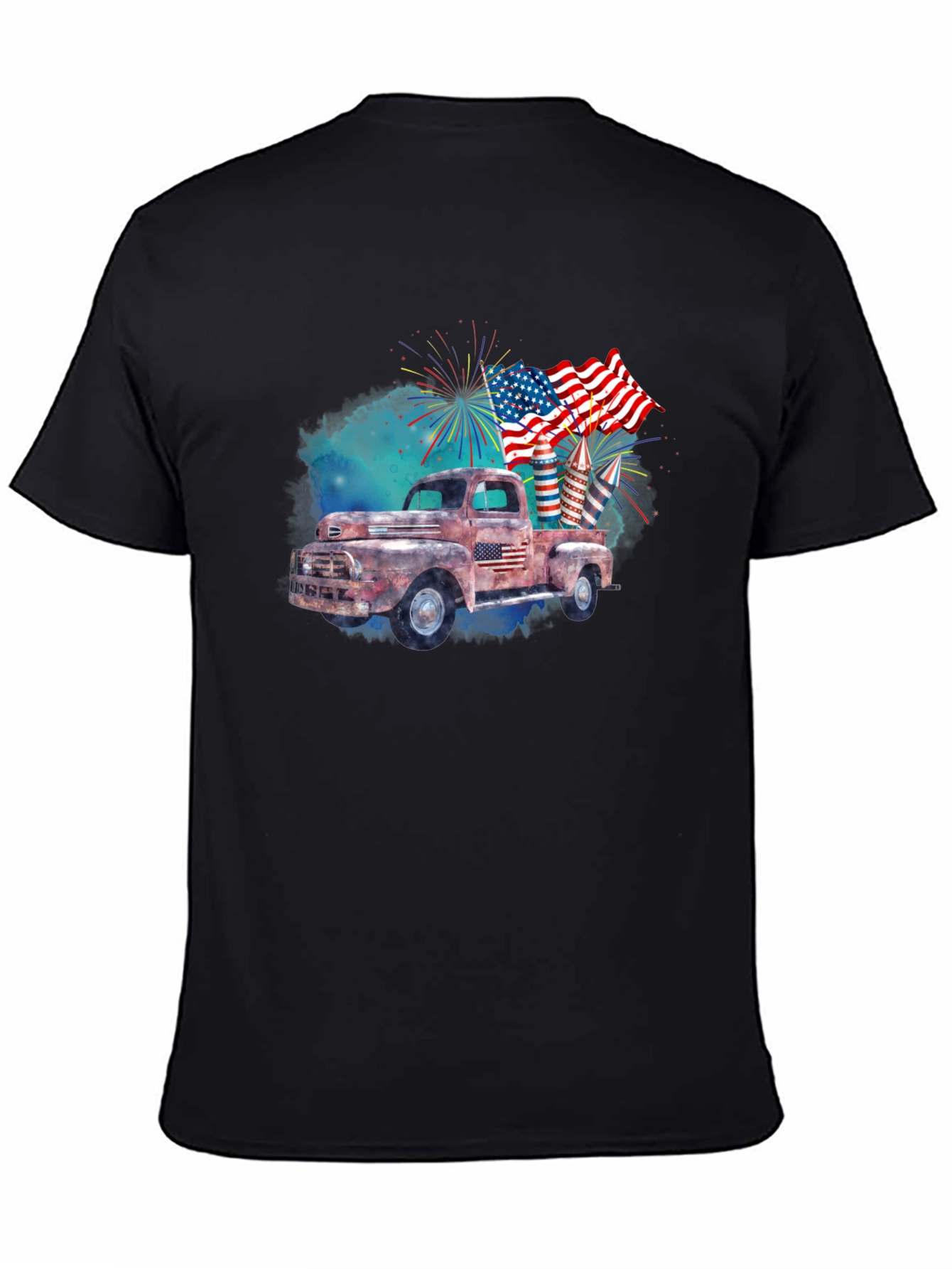 Rustic American Flag Truck T-Shirt
