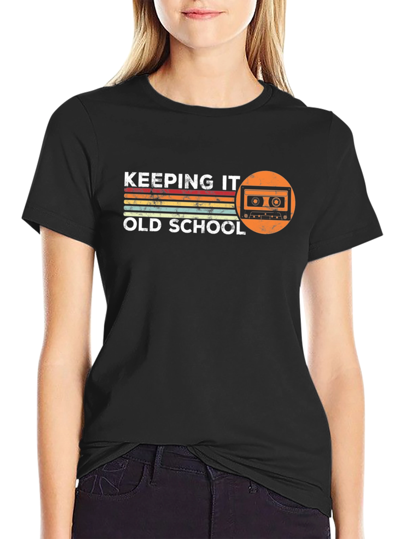 Keeping It Old School Cassette Tape Retro Graphic Tee