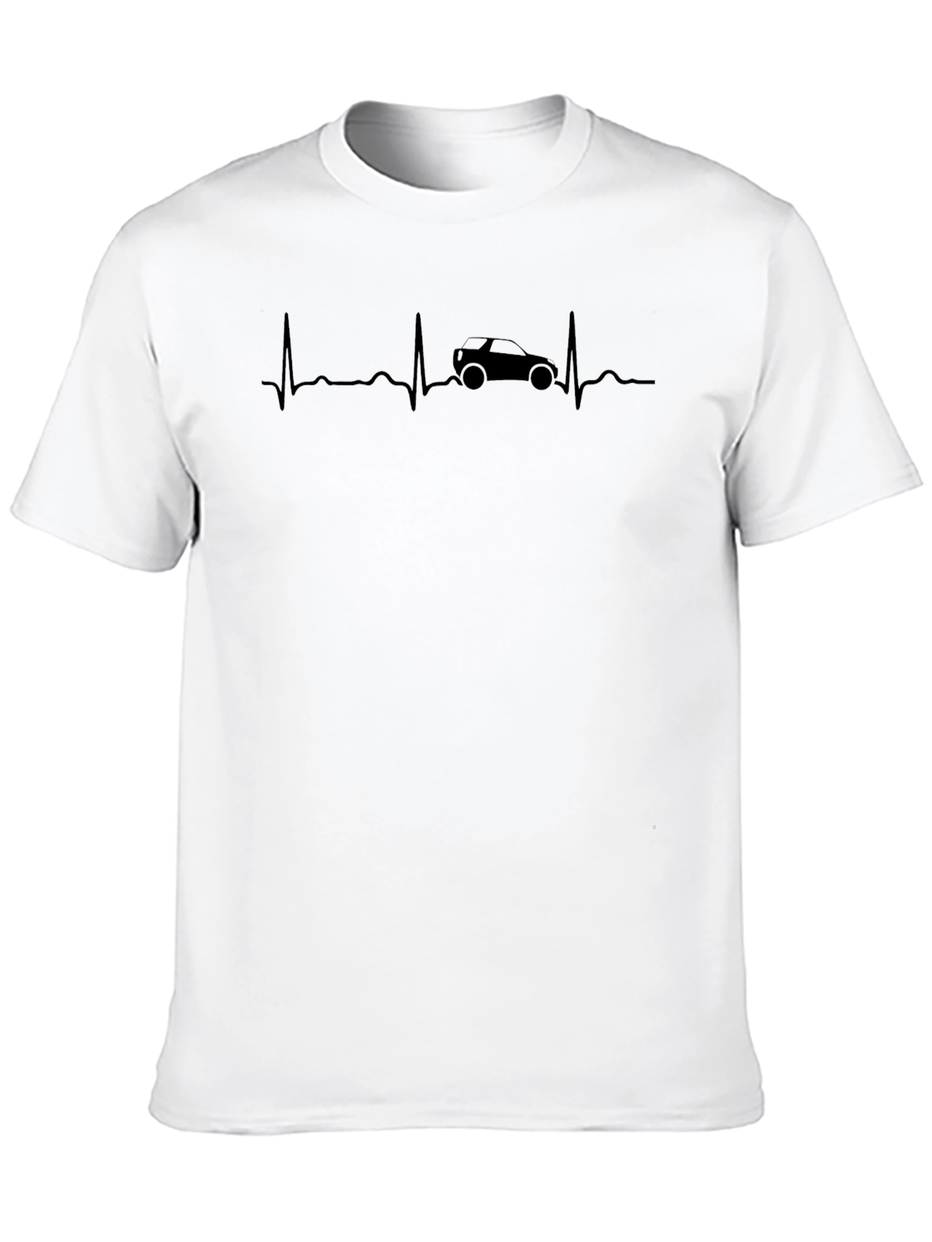 Car Heartbeat Graphic Tee - Black