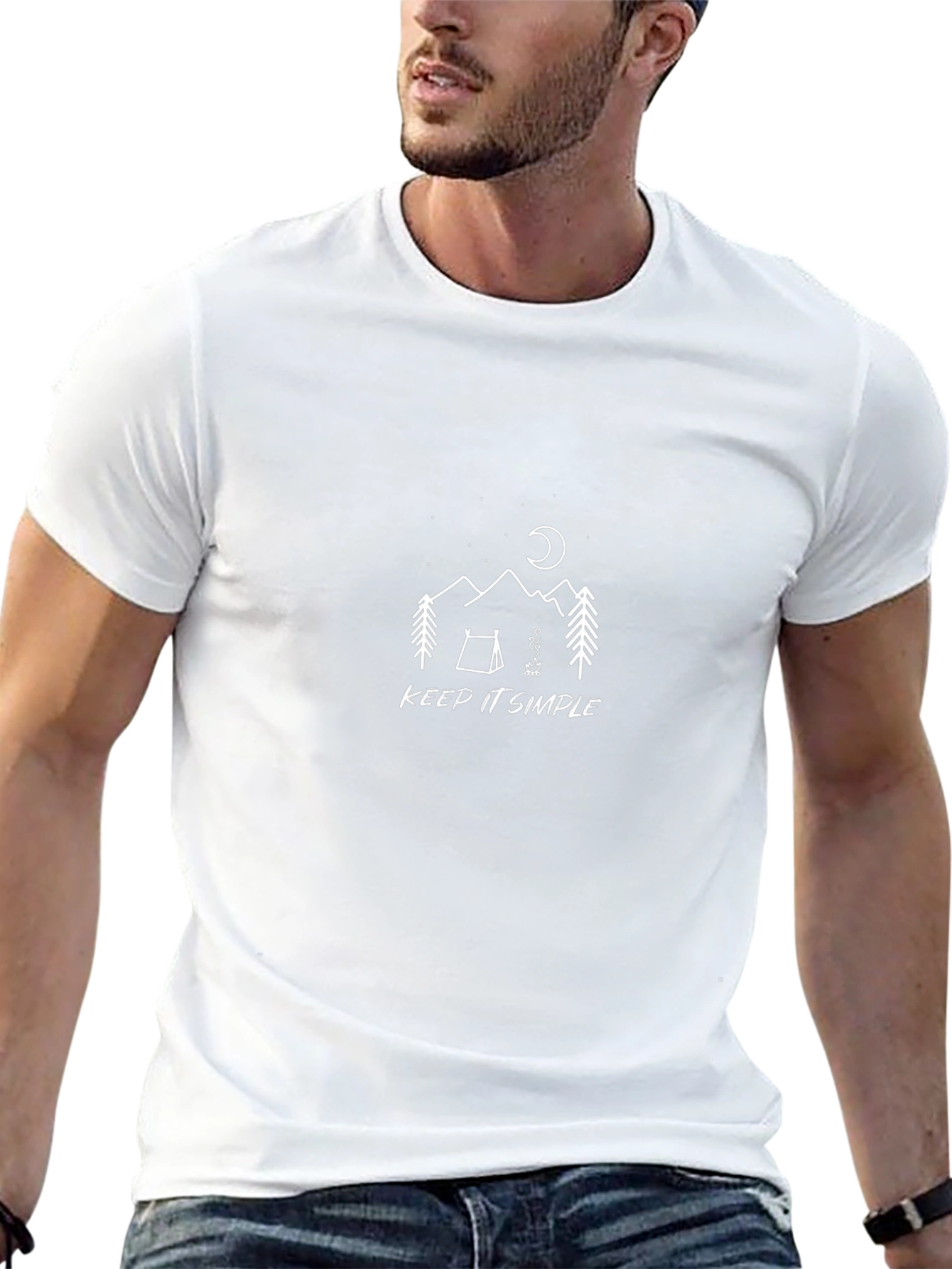 Keep It Simple Camping Graphic Tee - Black