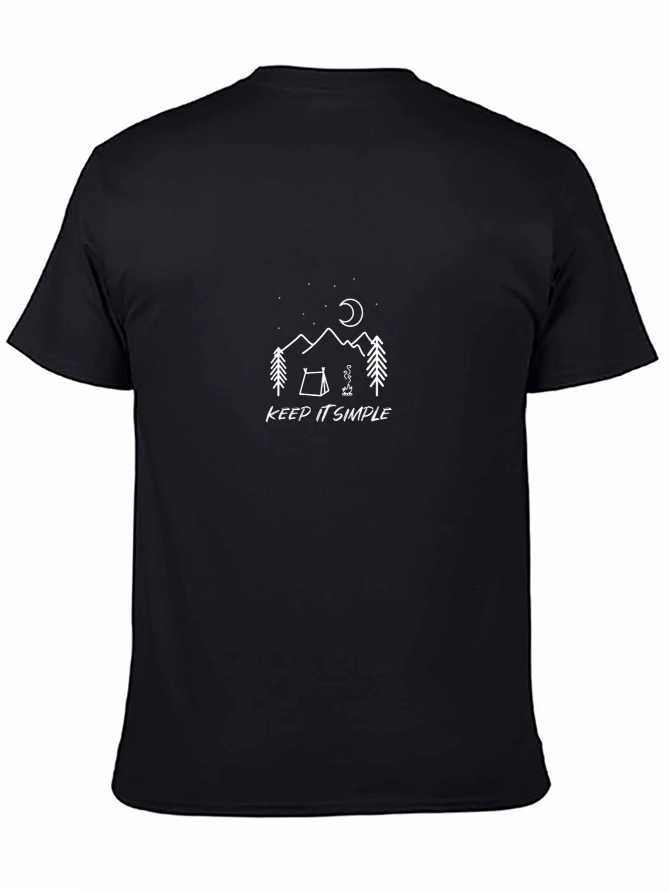 Keep It Simple Camping Graphic Tee - Black