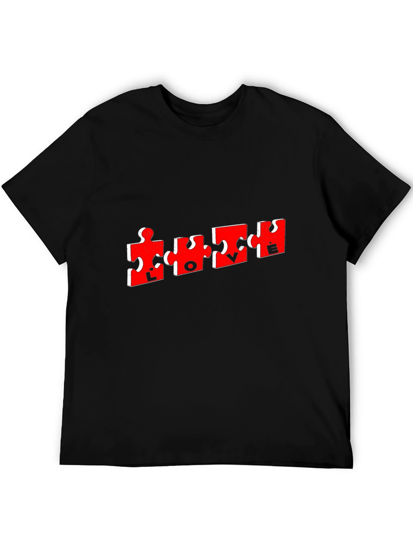 Puzzle Piece Love T-Shirt - Mens Black Tee