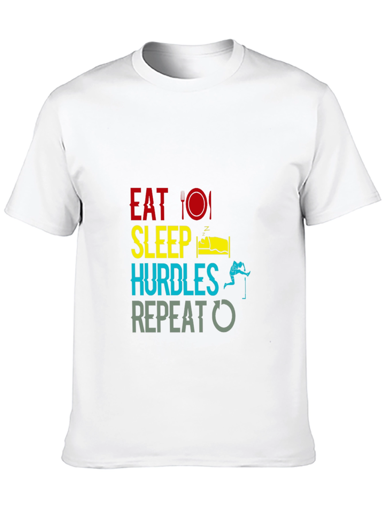 Eat Sleep Hurdles Repeat Black T-Shirt