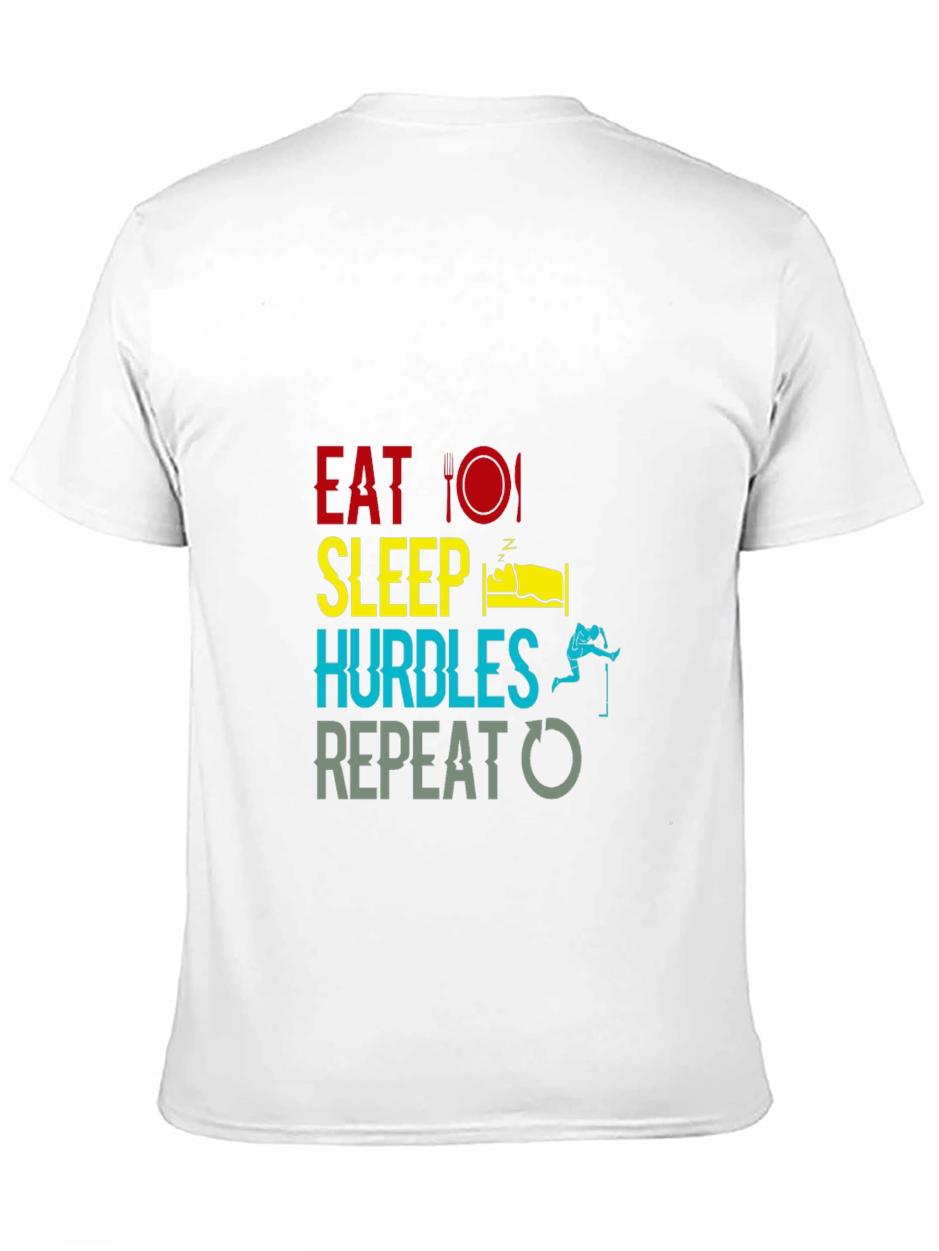 Eat Sleep Hurdles Repeat Black T-Shirt