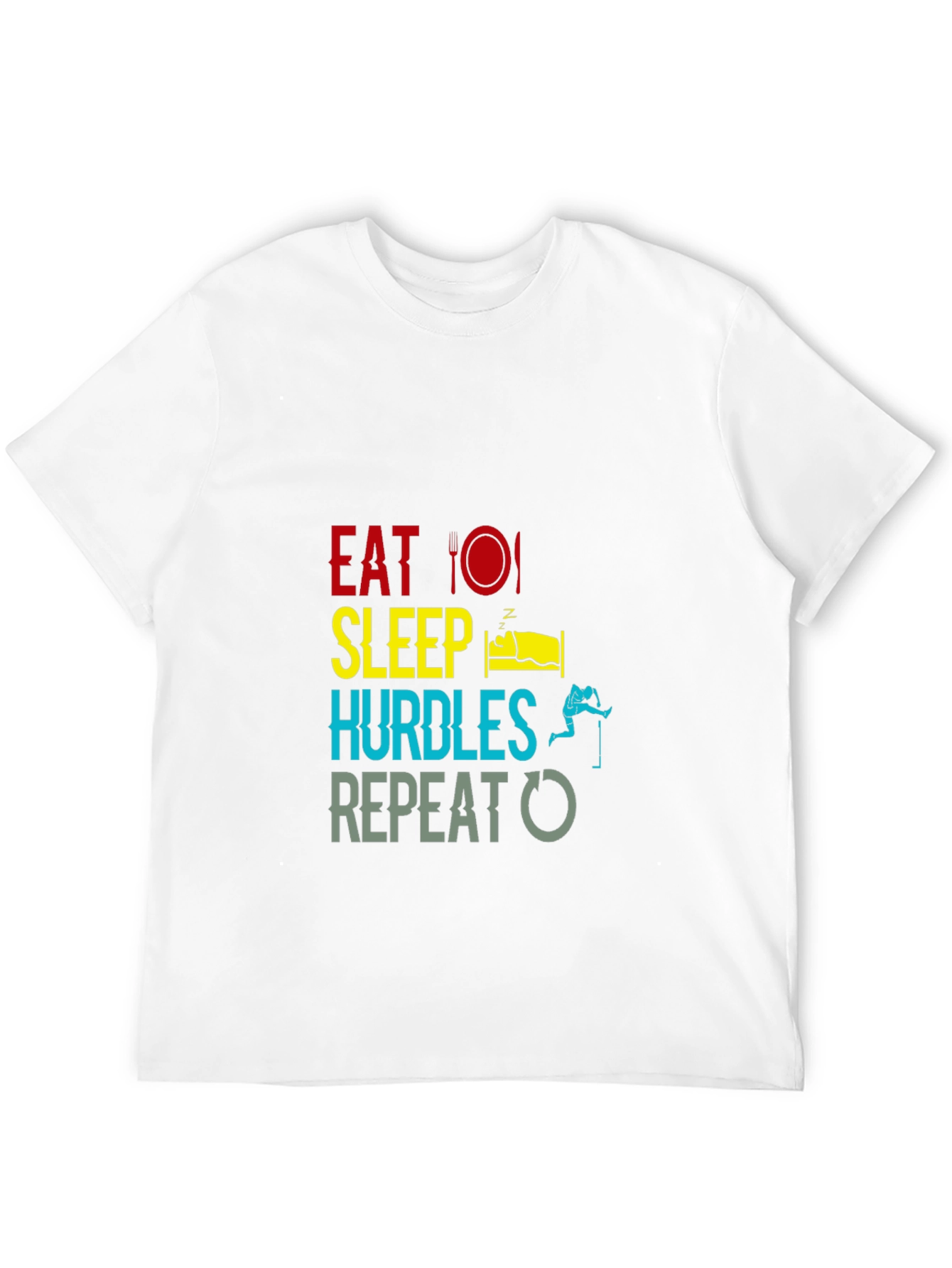 Eat Sleep Hurdles Repeat Black T-Shirt