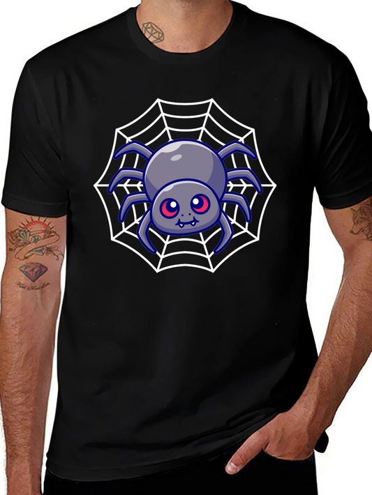 Spooky Spider Web Graphic Tee - Halloween Shirt