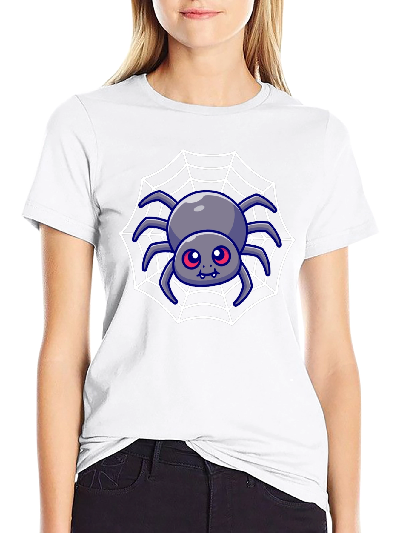 Spooky Spider Web Graphic Tee - Halloween Shirt