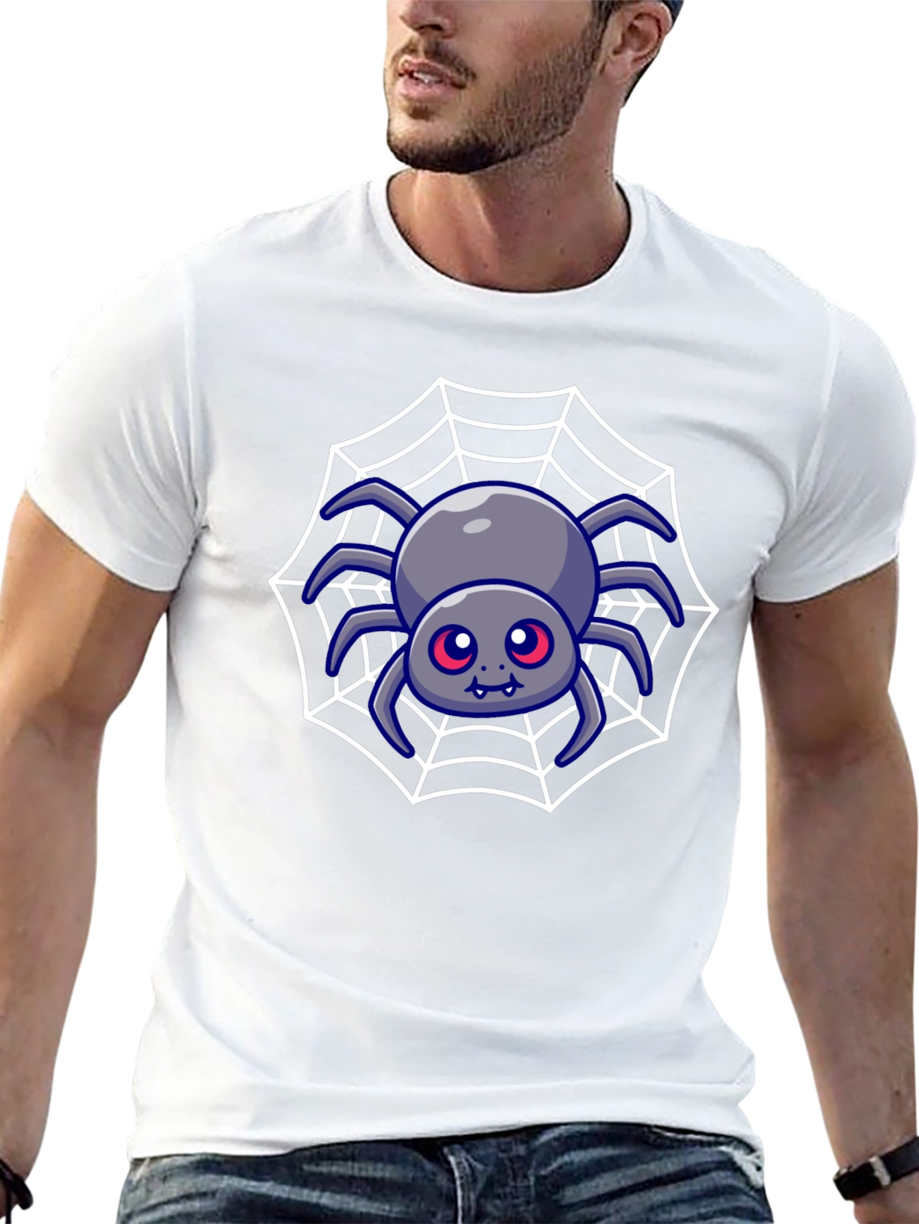 Spooky Spider Web Graphic Tee - Halloween Shirt
