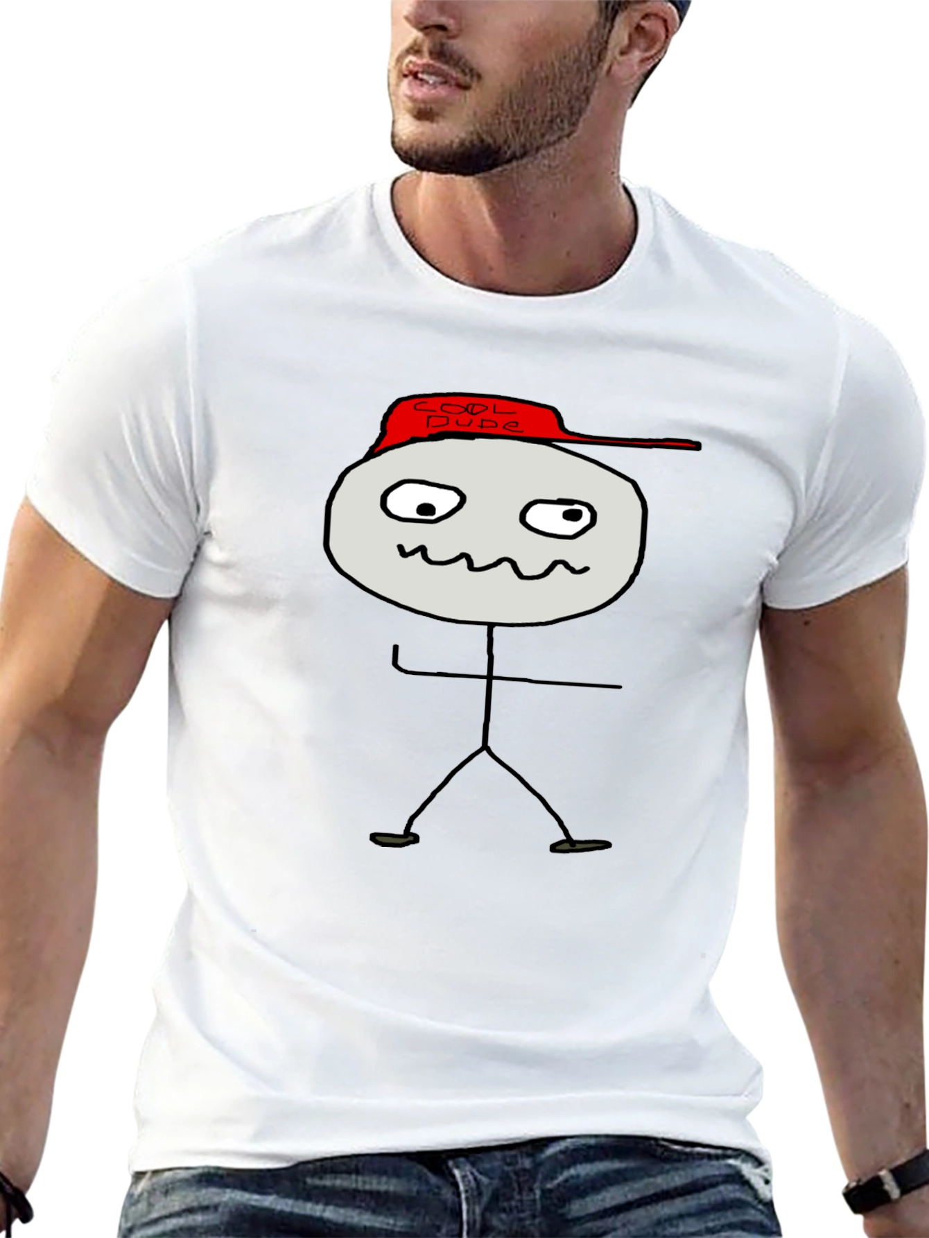 Cool Dude Stick Figure Graphic Tee