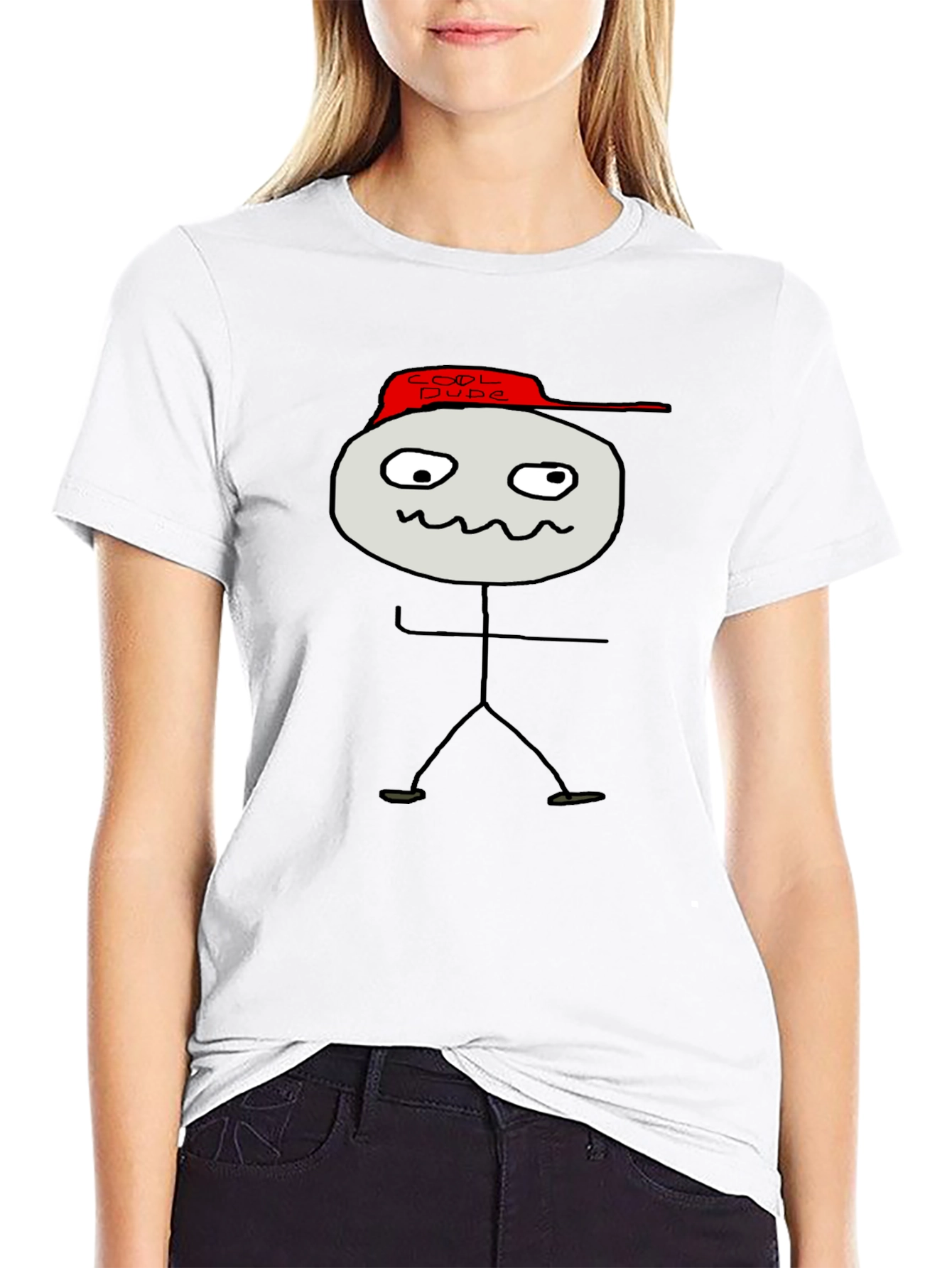 Cool Dude Stick Figure Graphic Tee