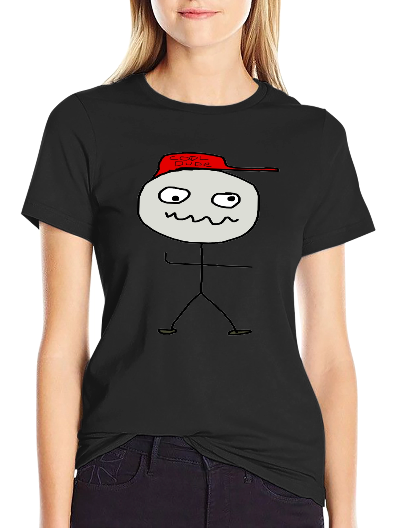 Cool Dude Stick Figure Graphic Tee