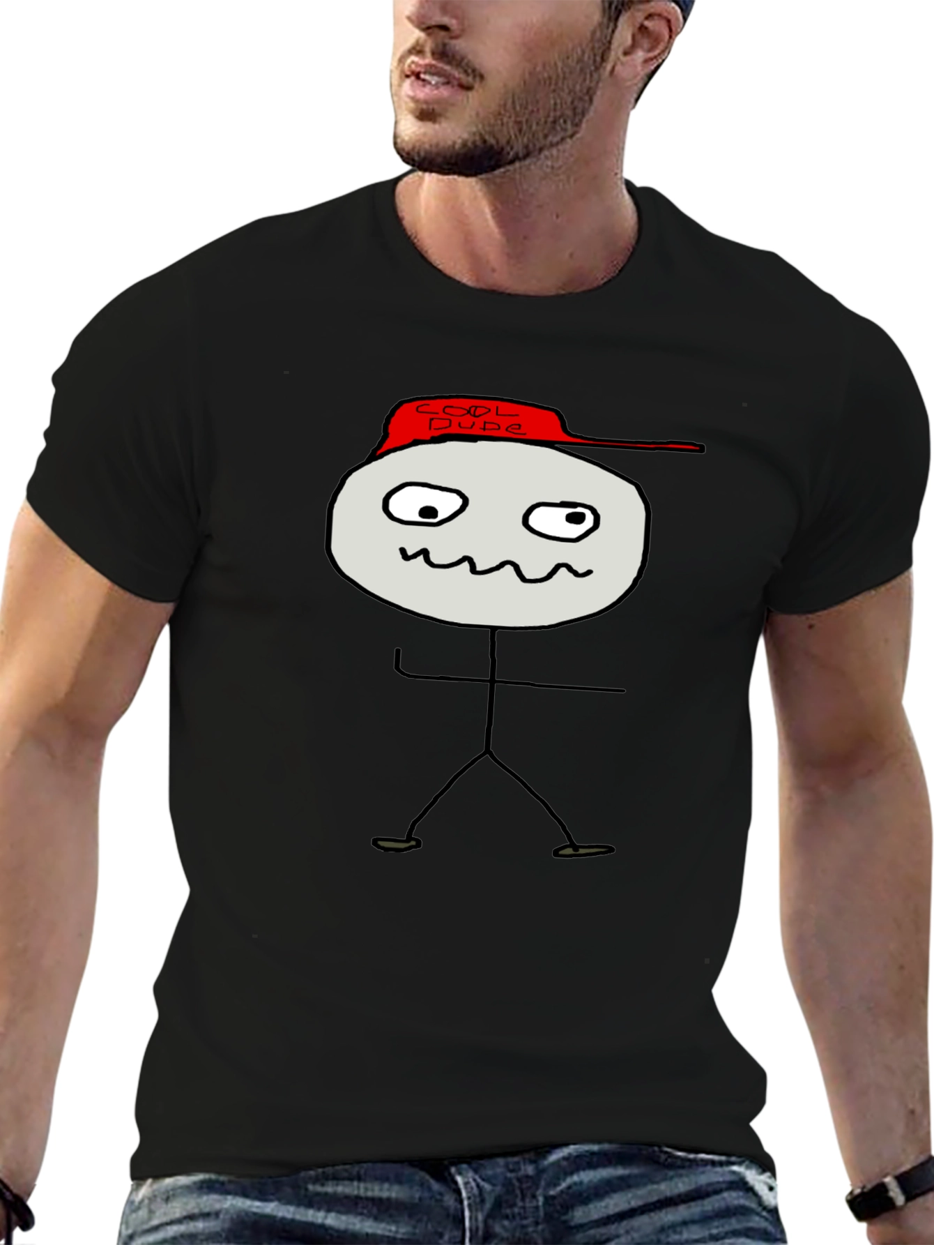 Cool Dude Stick Figure Graphic Tee