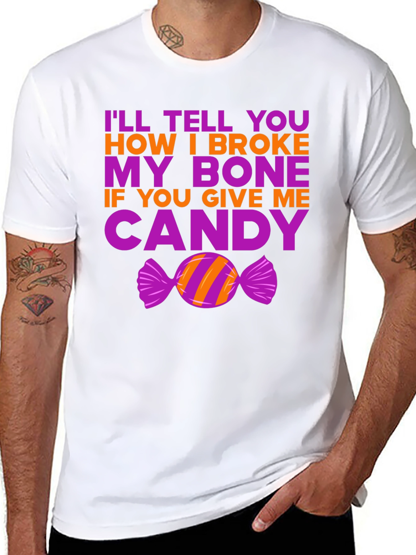 Funny Halloween Candy Bone T-Shirt