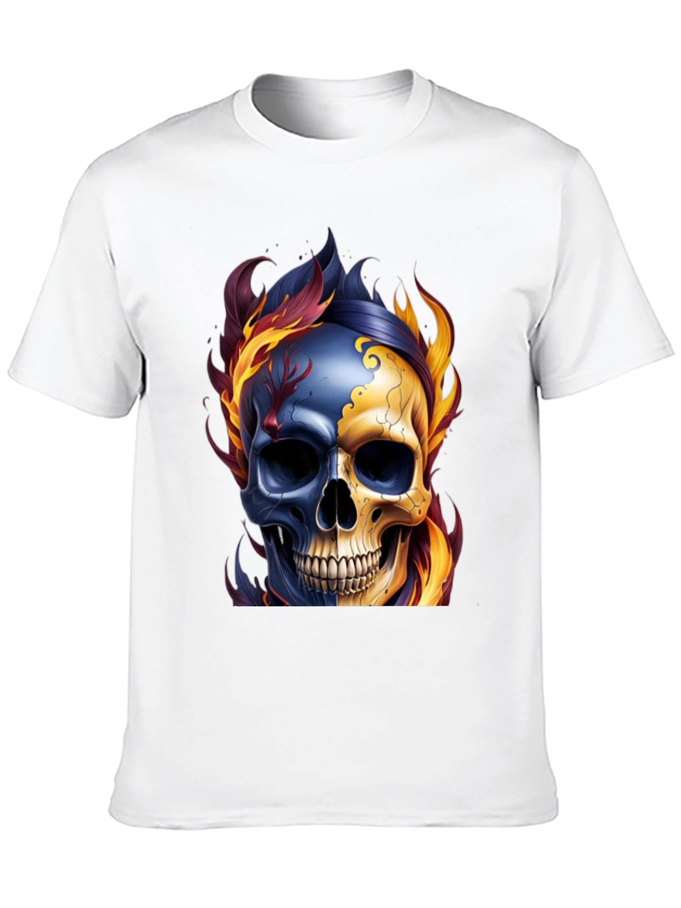 Fiery Skull Graphic Tee - Mens Black T-Shirt