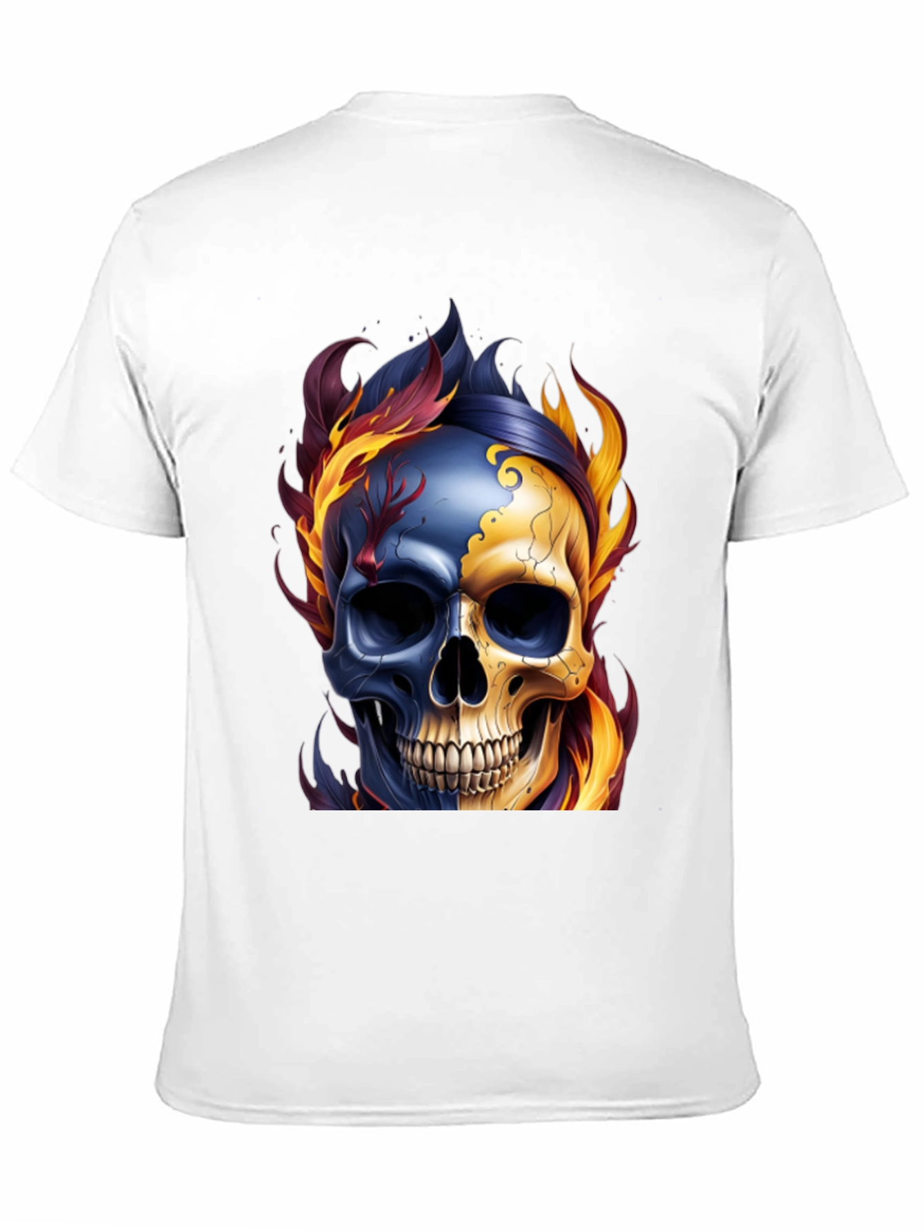 Fiery Skull Graphic Tee - Mens Black T-Shirt
