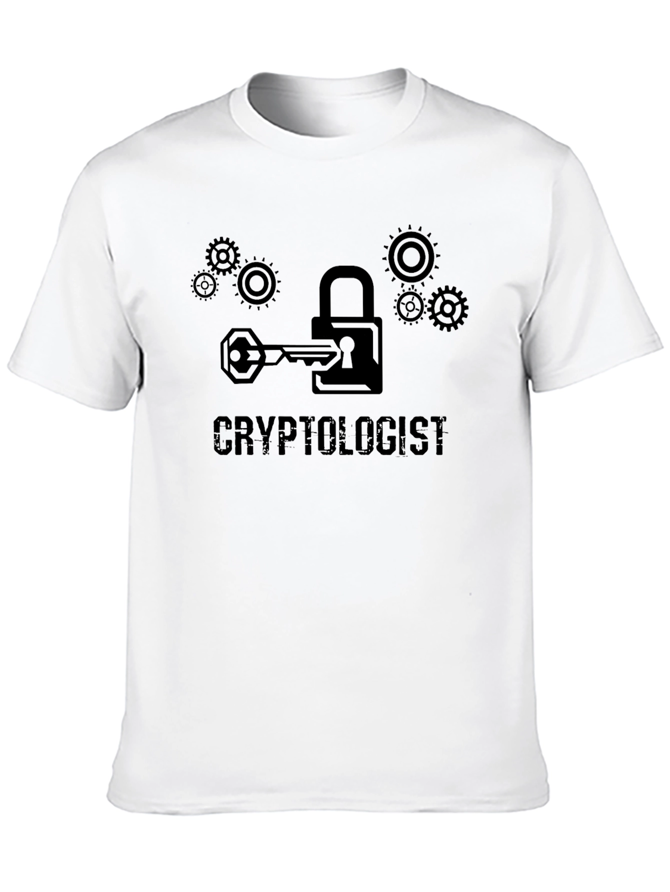 Cryptologist Key & Lock Graphic Tee - Black