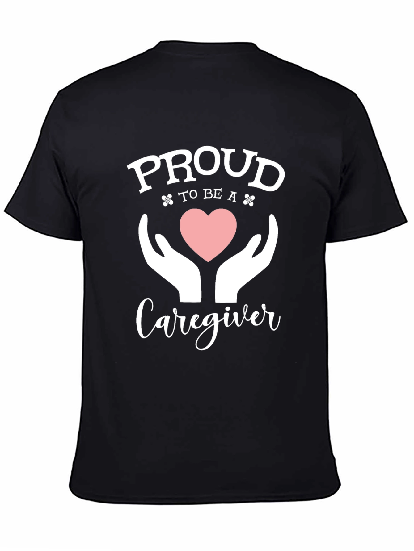 Proud Caregiver T-Shirt - Heart & Hands Design