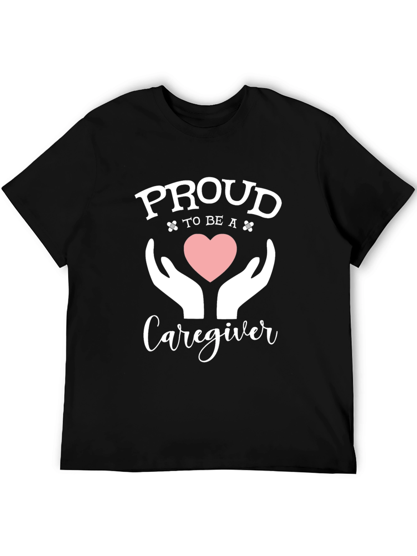 Proud Caregiver T-Shirt - Heart & Hands Design