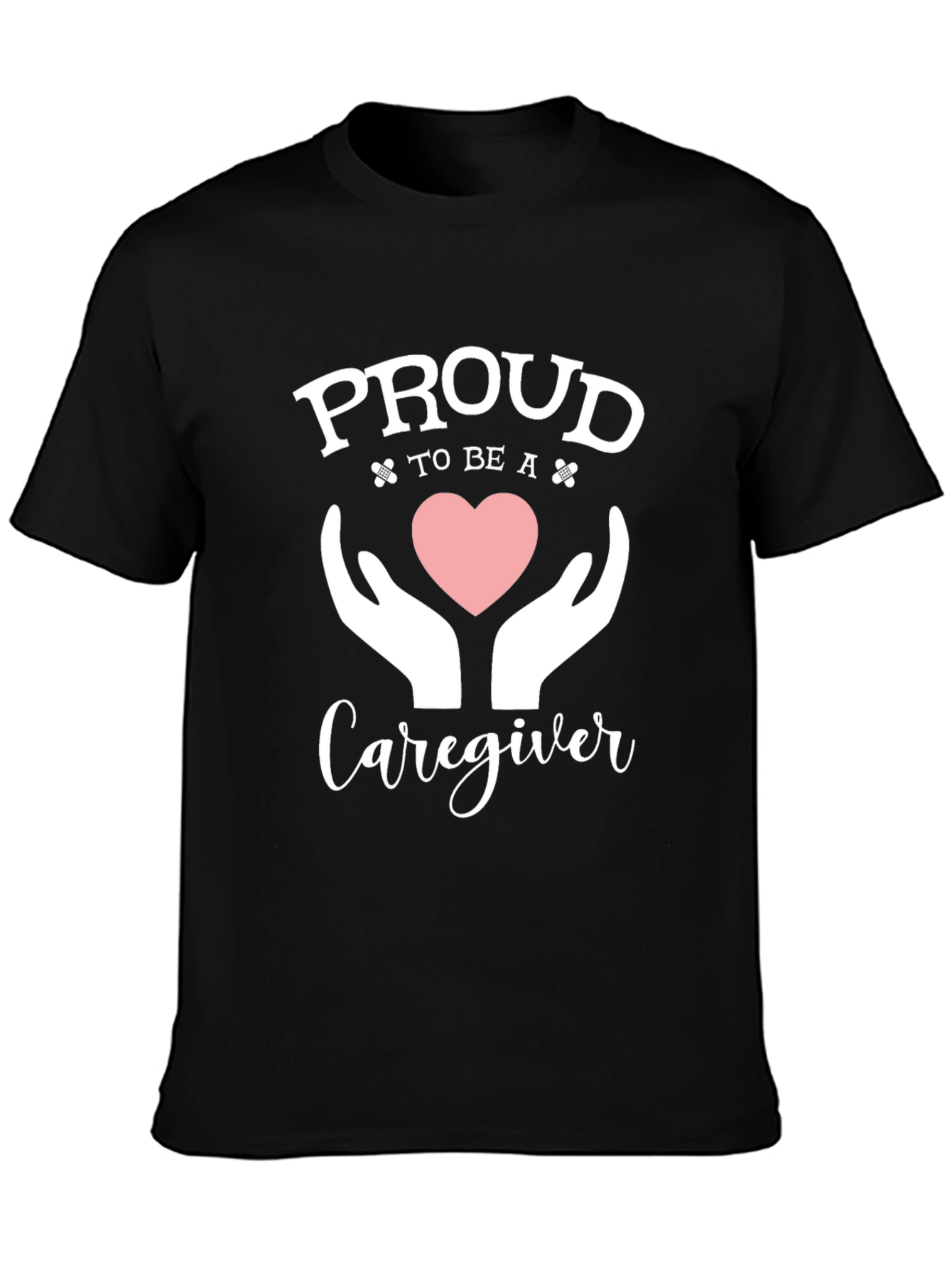 Proud Caregiver T-Shirt - Heart & Hands Design