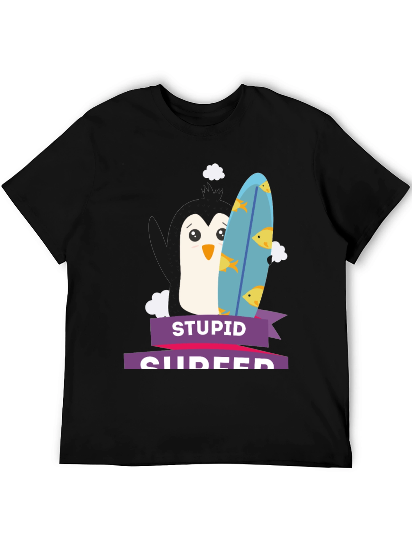 Stupid Surfer T-Shirt - Penguin Graphic Tee