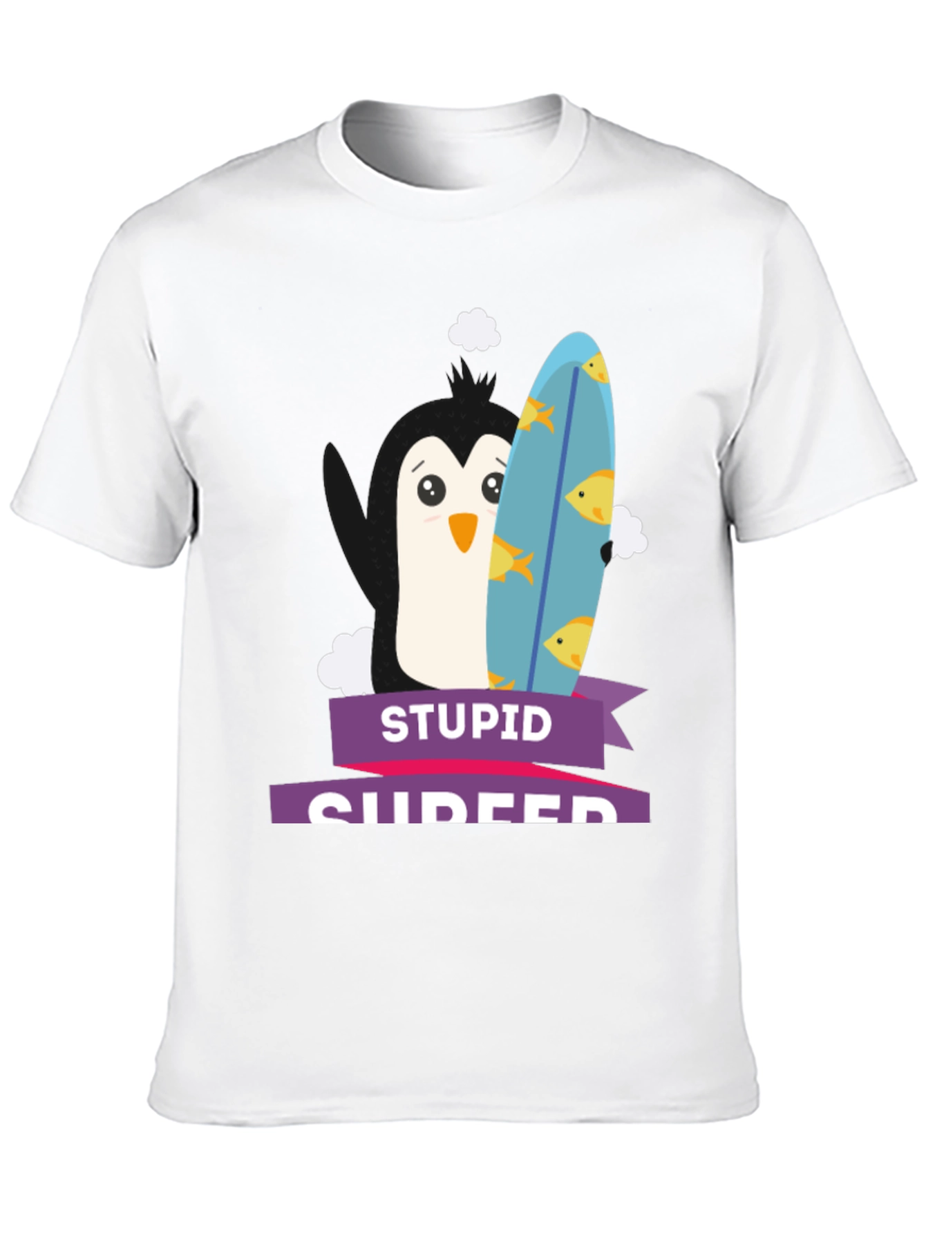 Stupid Surfer T-Shirt - Penguin Graphic Tee