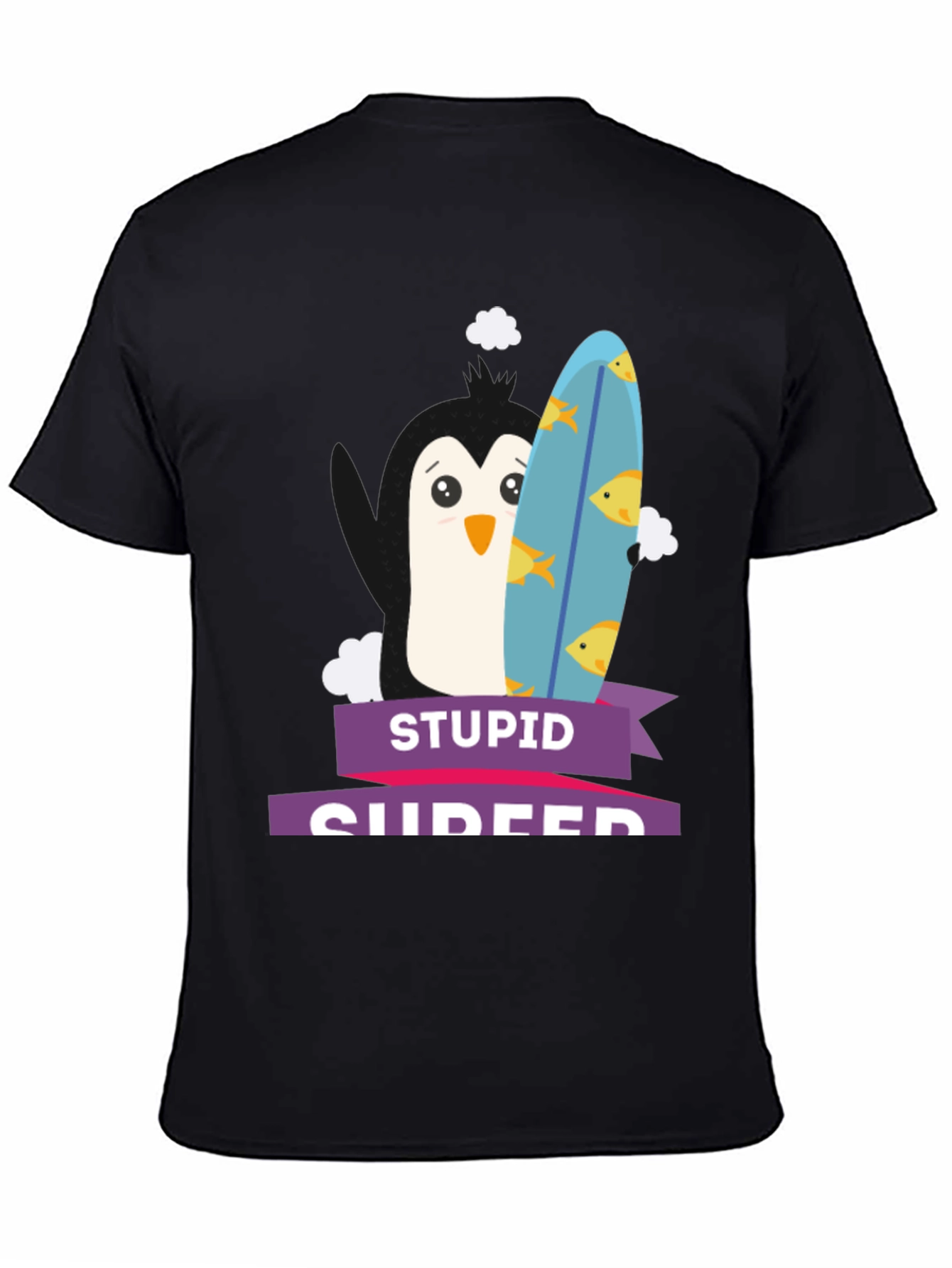 Stupid Surfer T-Shirt - Penguin Graphic Tee