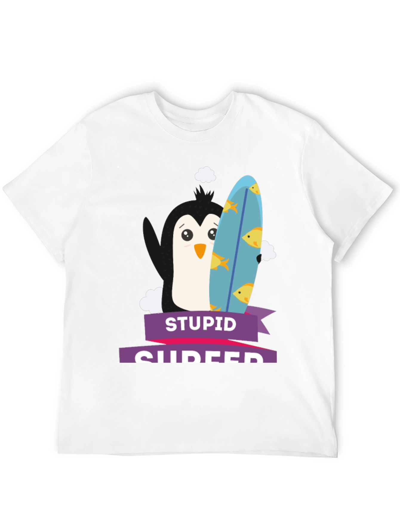 Stupid Surfer T-Shirt - Penguin Graphic Tee