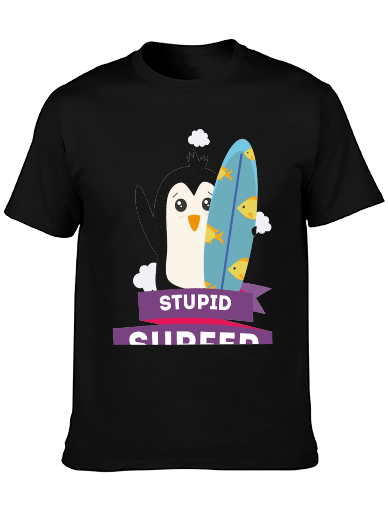 Stupid Surfer T-Shirt - Penguin Graphic Tee