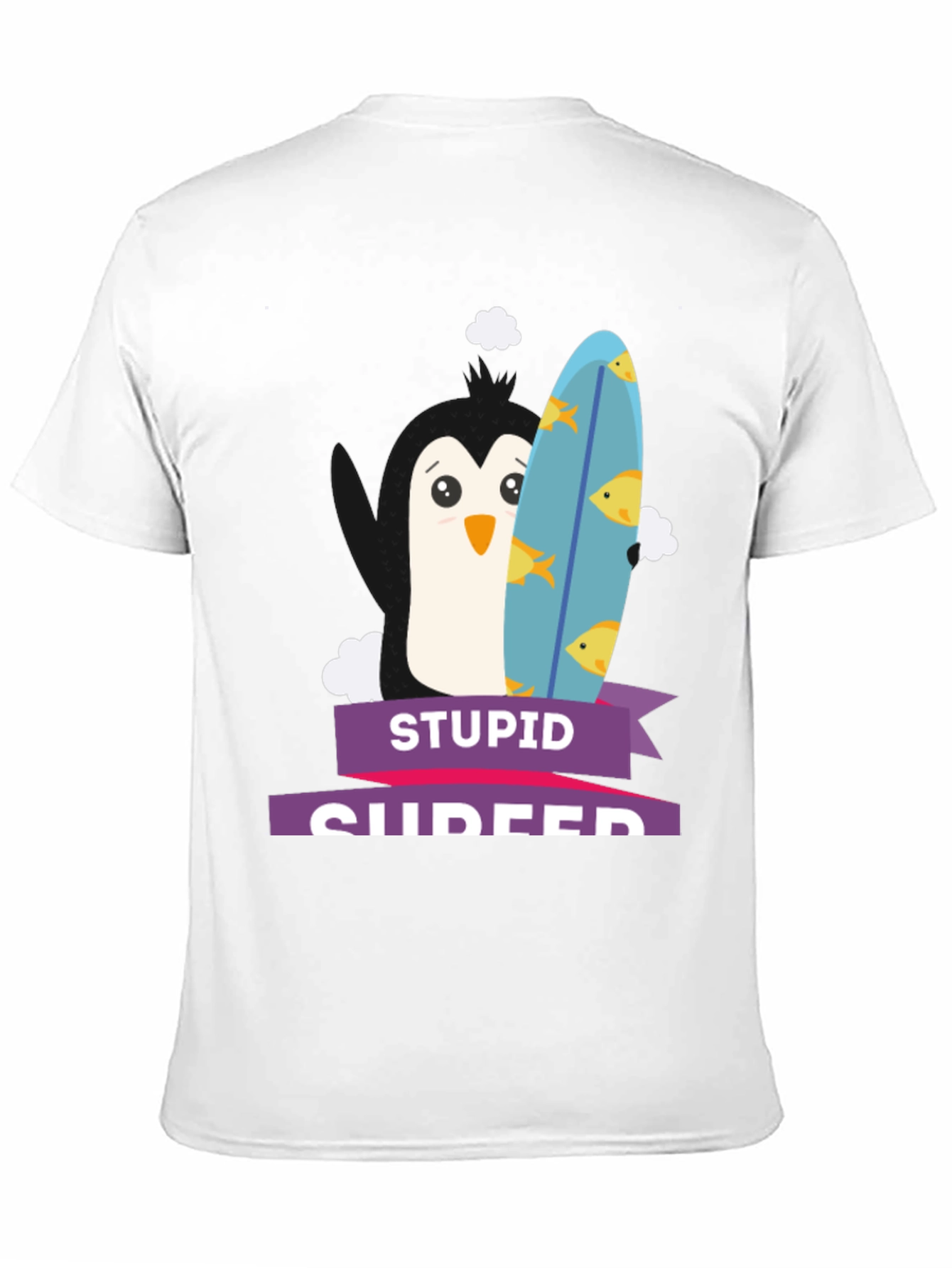 Stupid Surfer T-Shirt - Penguin Graphic Tee