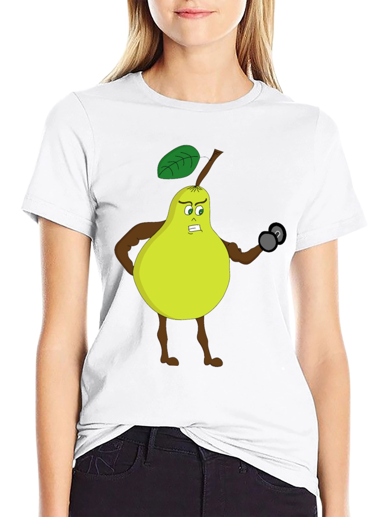 Funny Gym Pear Black T-Shirt