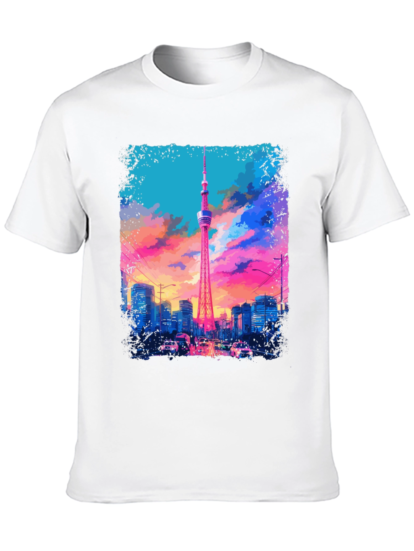 Tokyo Tower Graphic Tee - Vivid Cityscape Design