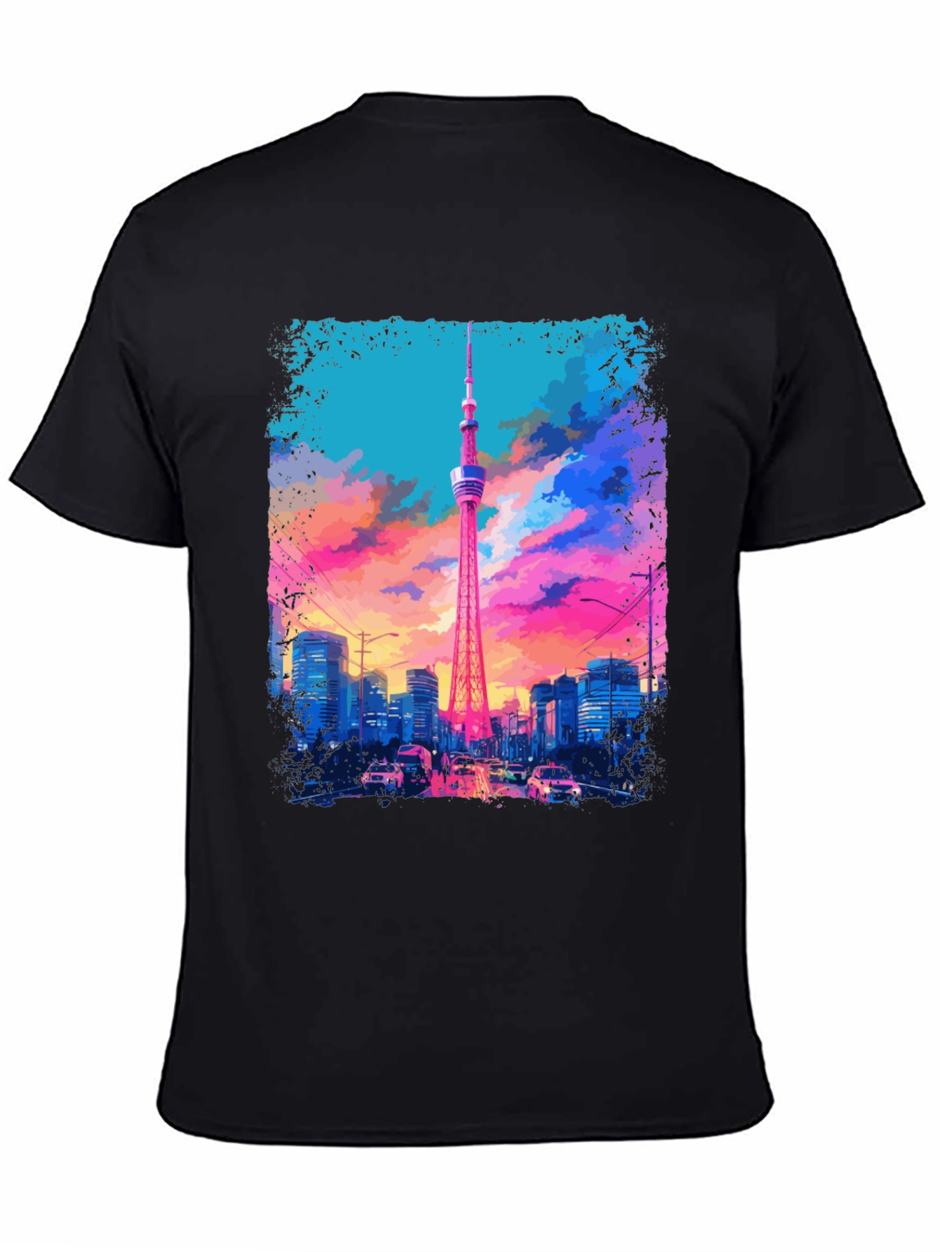 Tokyo Tower Graphic Tee - Vivid Cityscape Design
