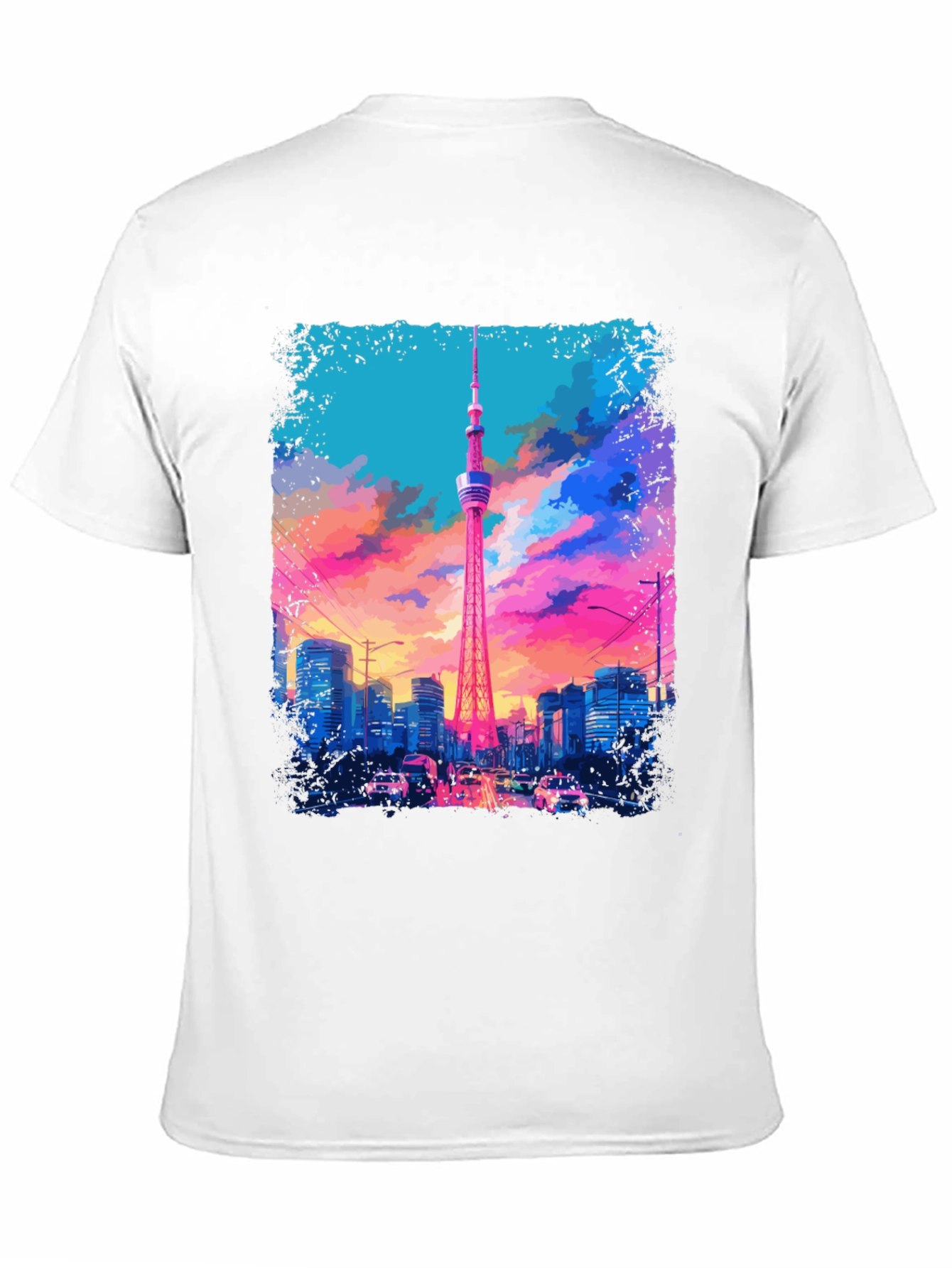 Tokyo Tower Graphic Tee - Vivid Cityscape Design