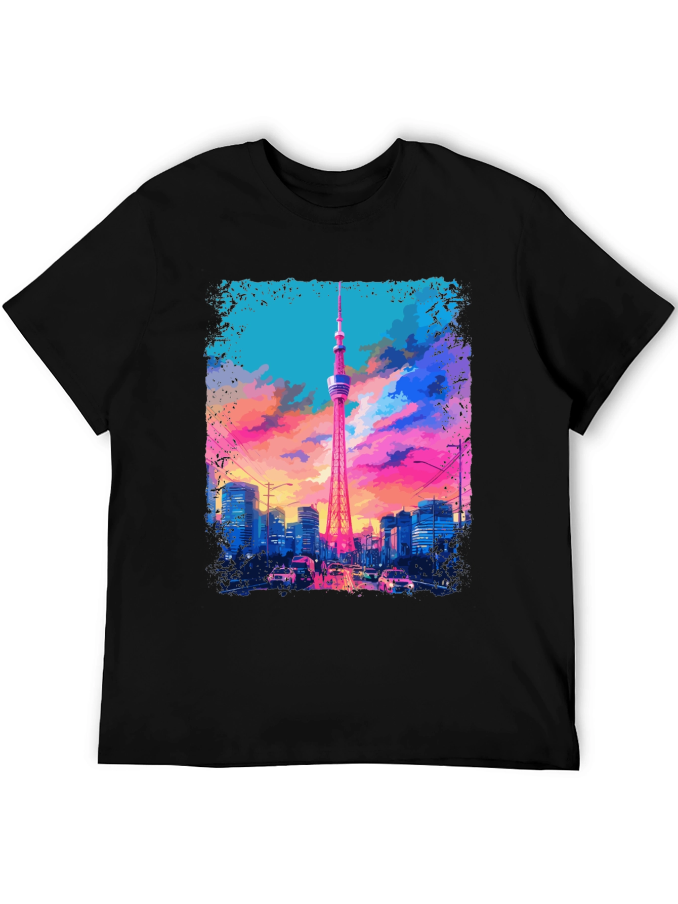 Tokyo Tower Graphic Tee - Vivid Cityscape Design